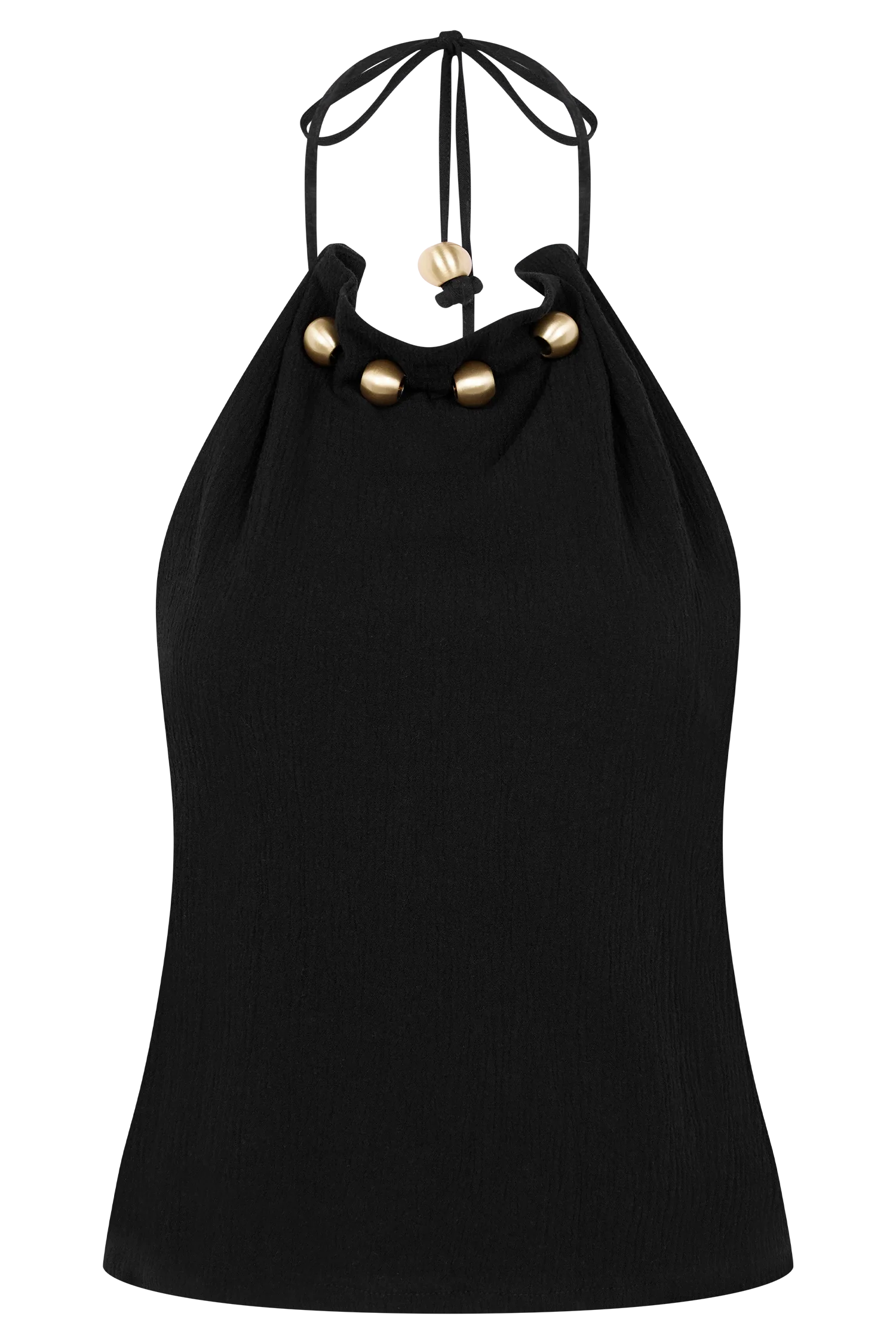Abeda Cotton Top With Hardware - Black - Image 6