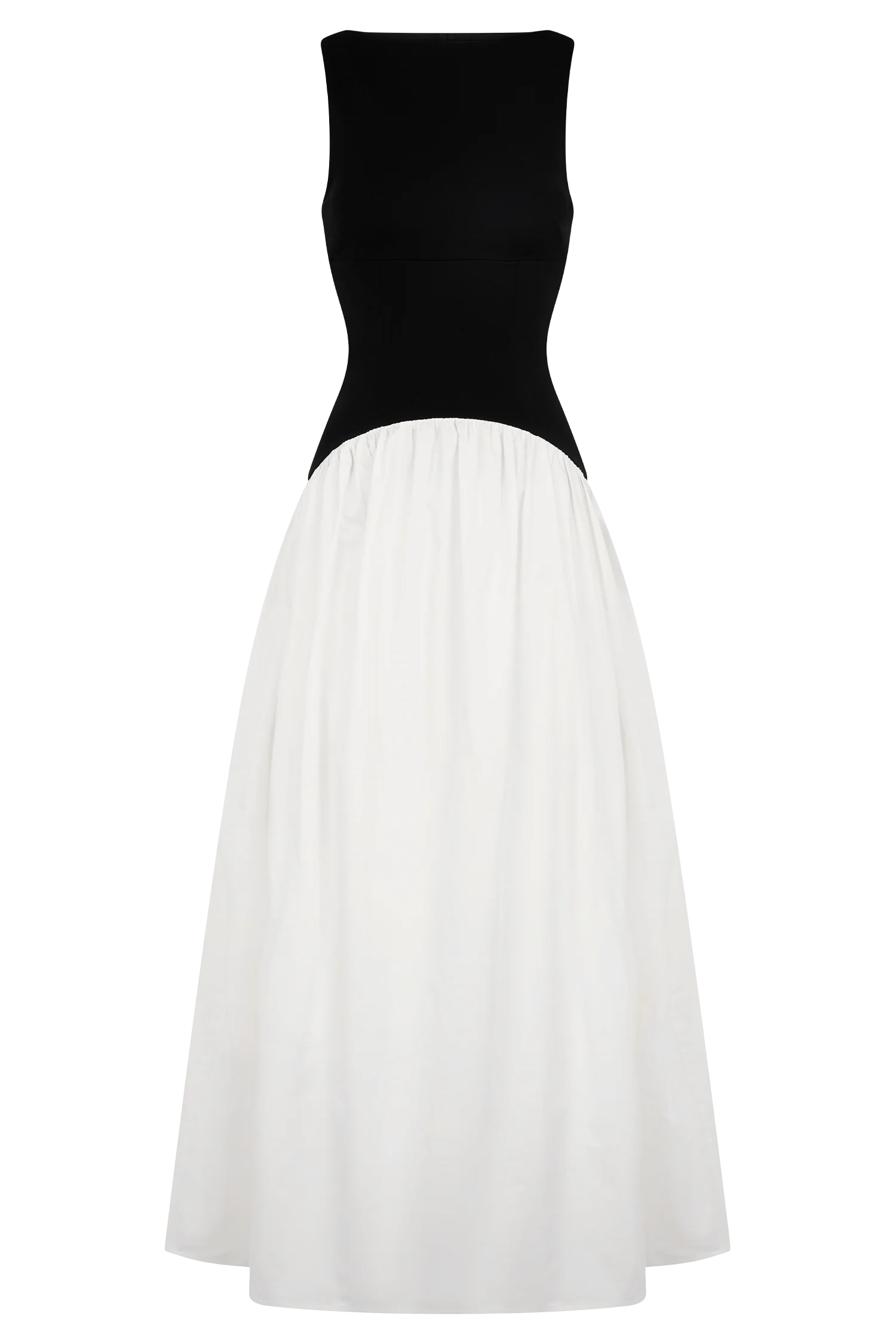 Acacia Contrast Sleeveless Maxi Dress - Black/White - Image 9