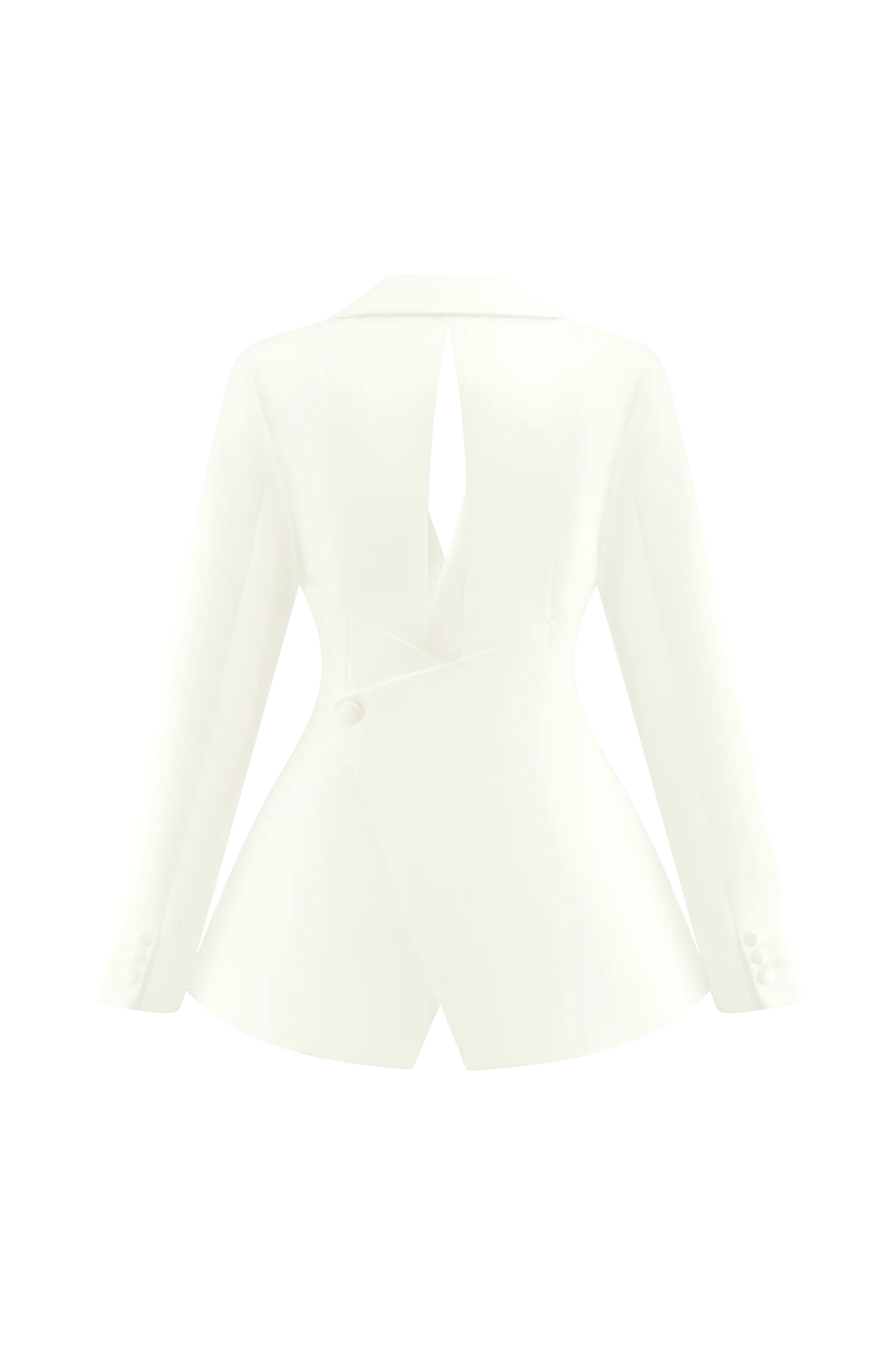 Ada Tailored Satin Blazer - Ivory - Image 8