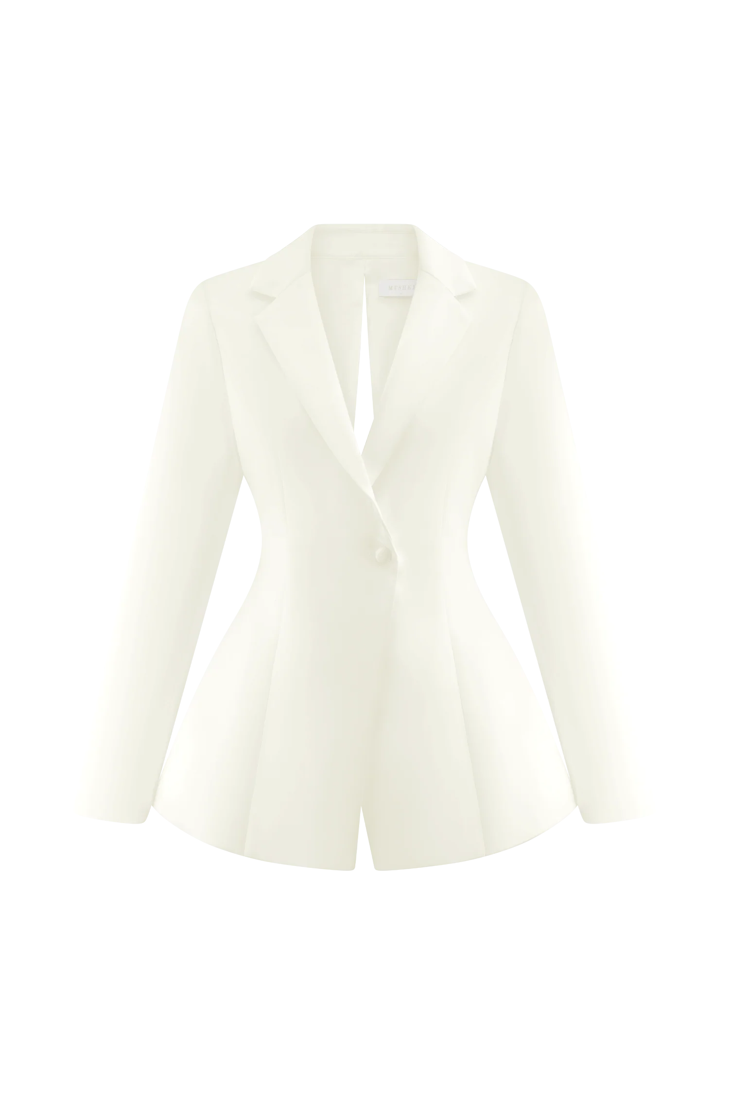 Ada Tailored Satin Blazer - Ivory - Image 9