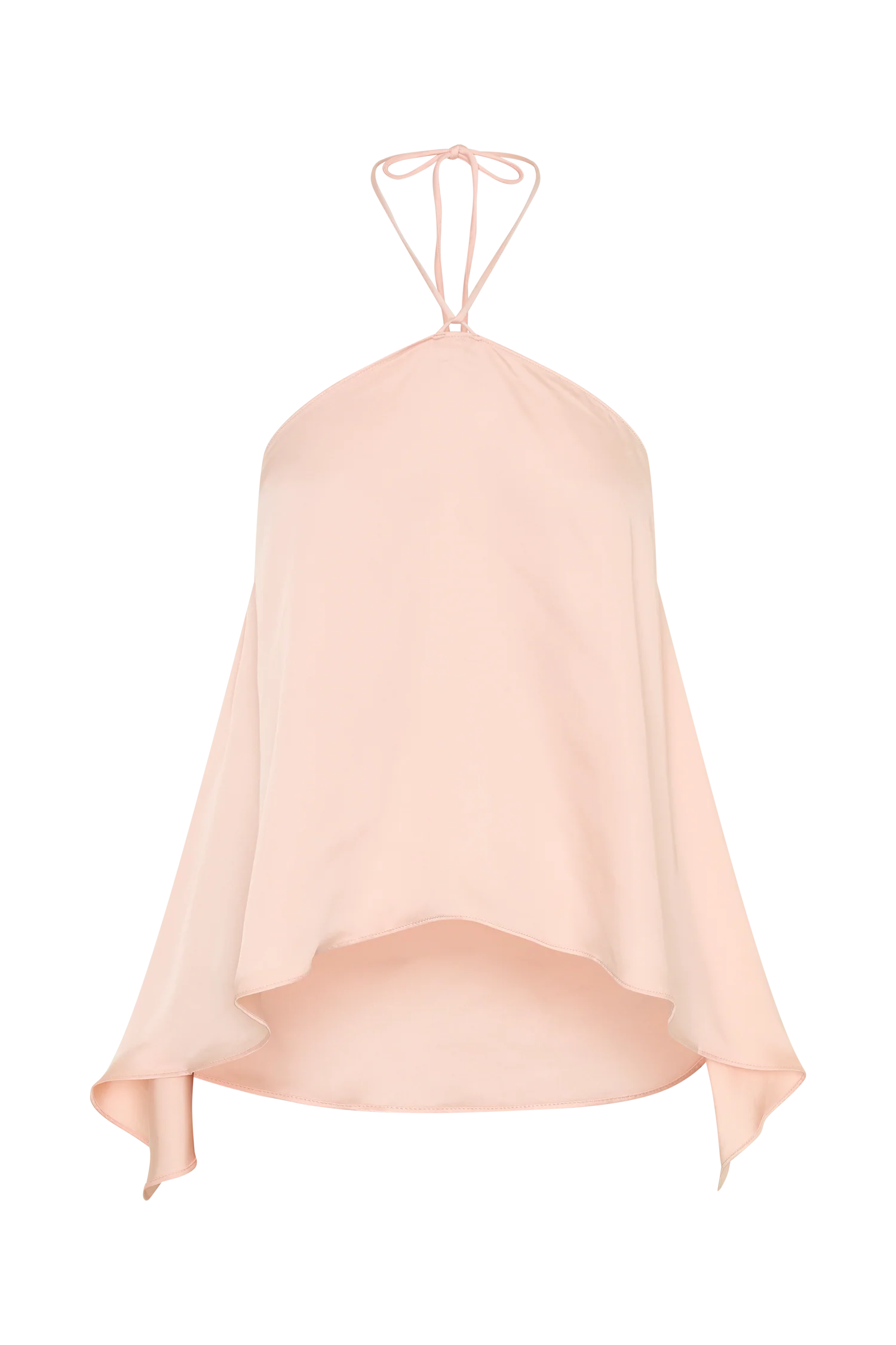 Adelaide Draped Satin Halter Top - Peach - Image 10