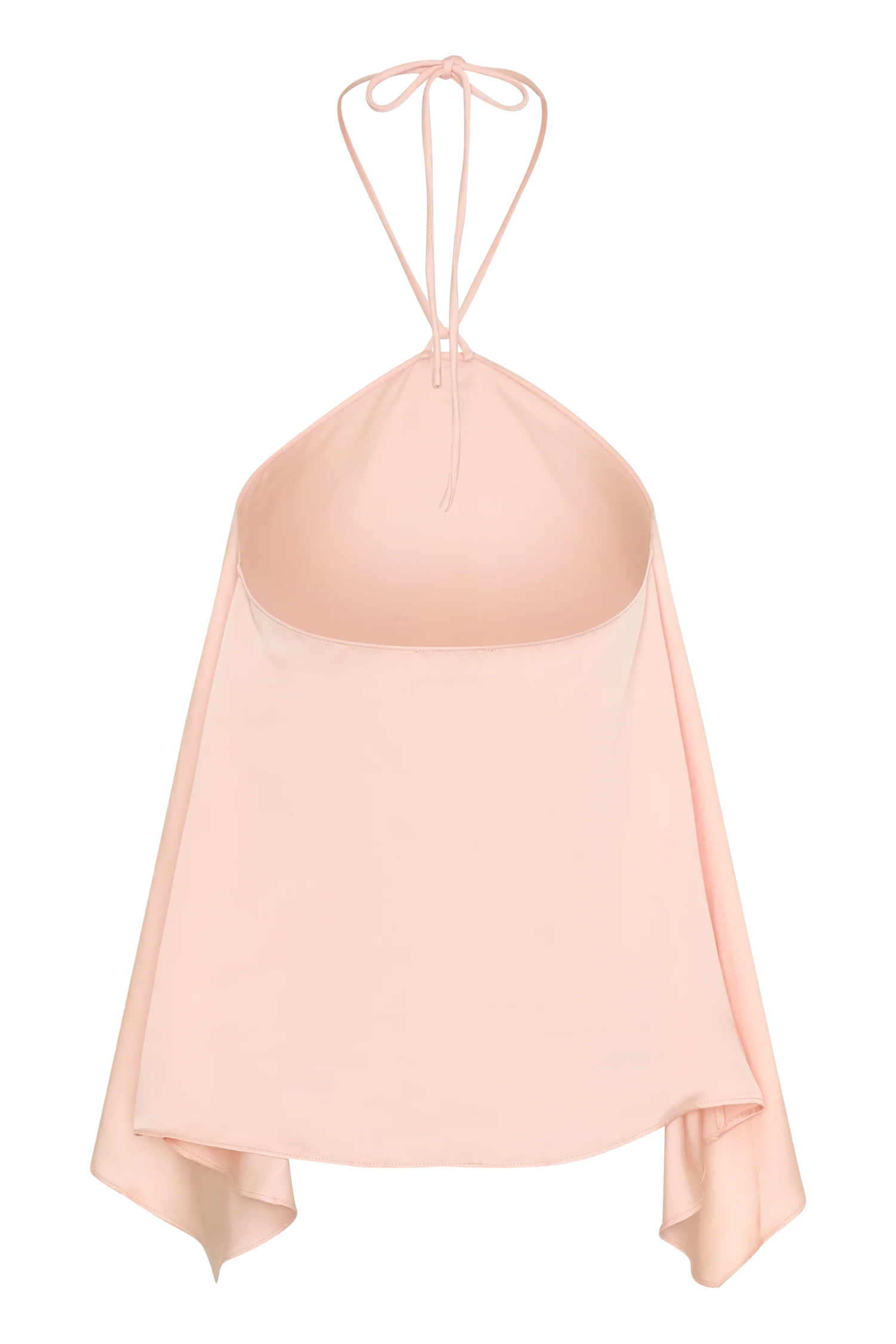 Adelaide Draped Satin Halter Top - Peach - Image 9