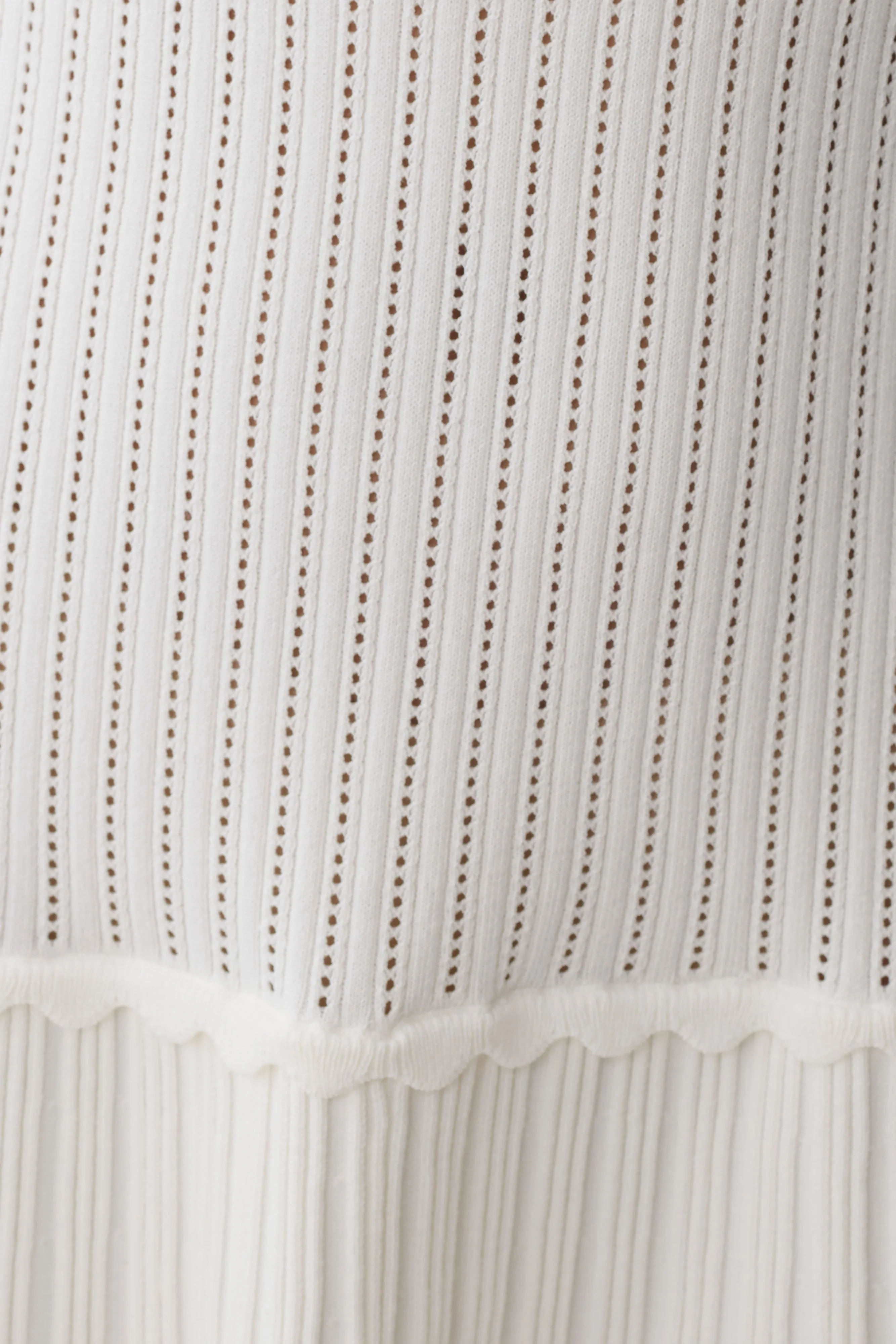 Adena Pointelle Knit Mini Dress - Ivory - Image 7