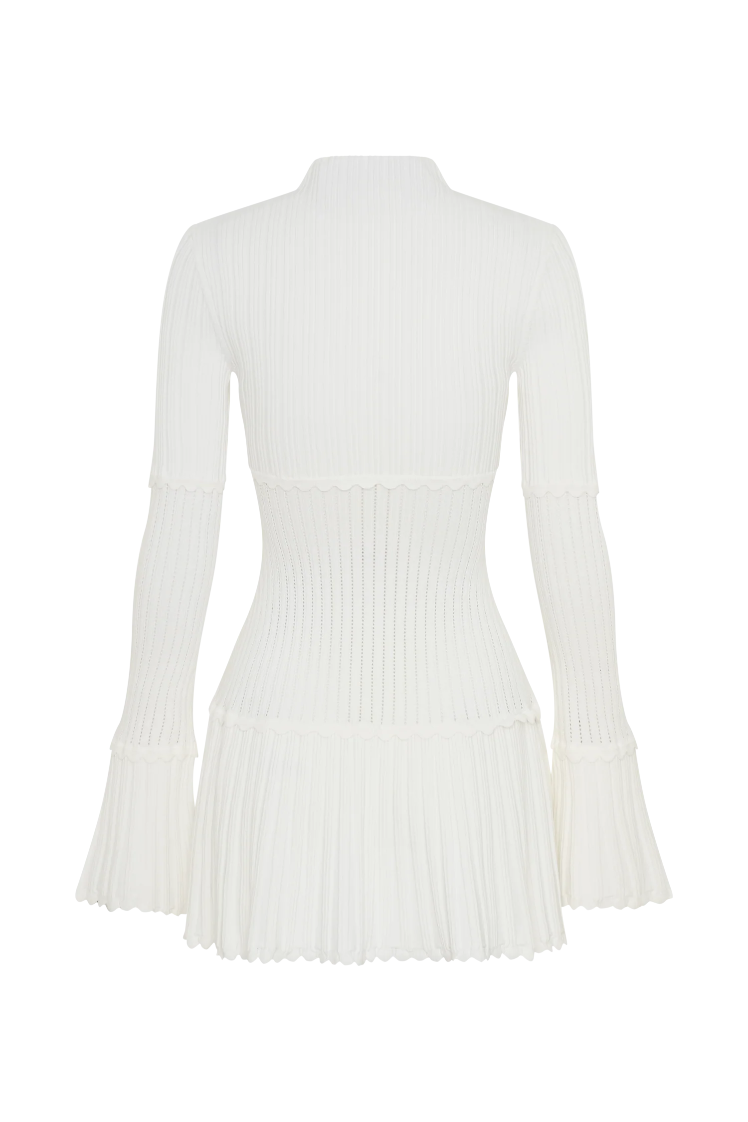 Adena Pointelle Knit Mini Dress - Ivory - Image 8