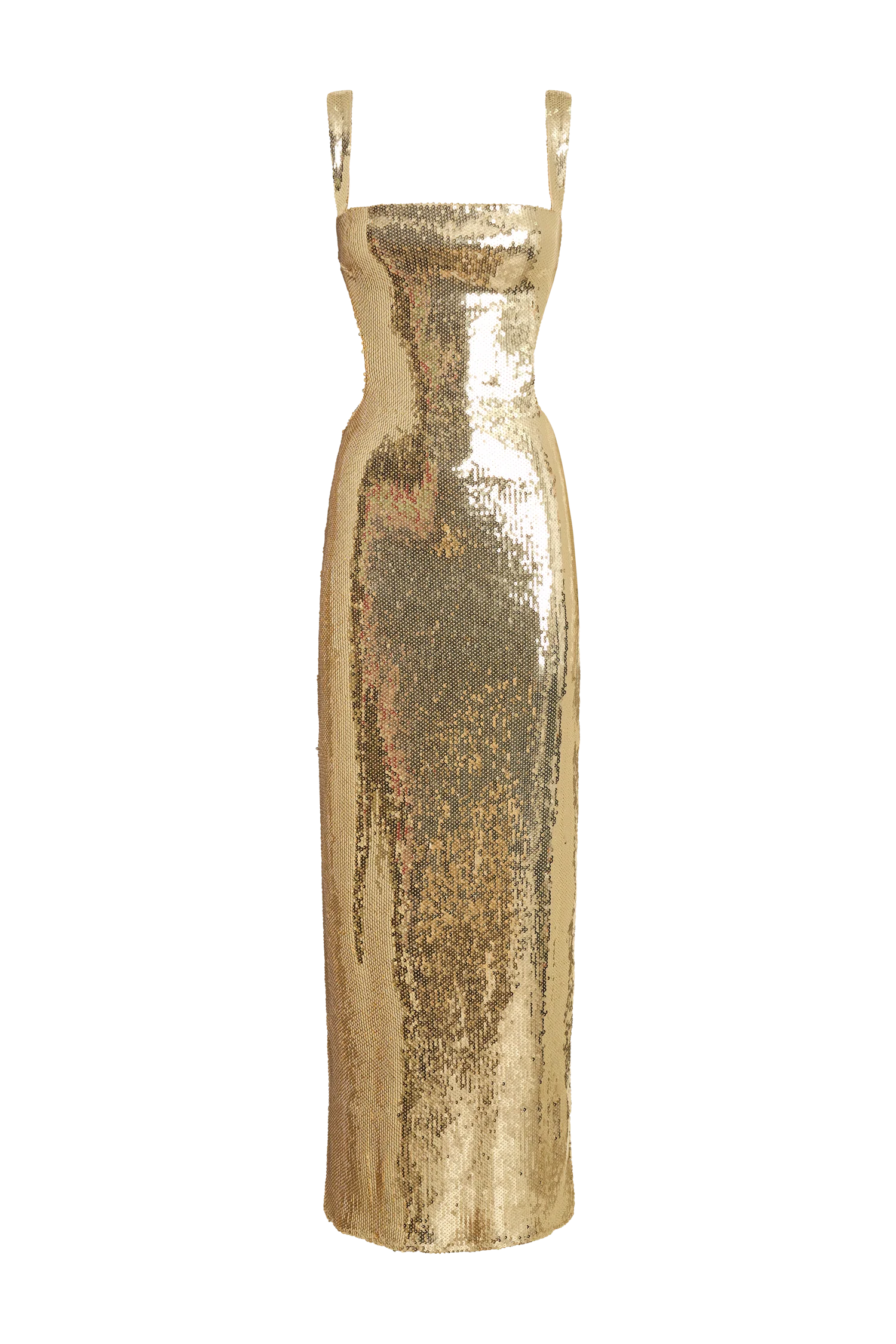 Adoria Sequin Cut Out Maxi Dress - Gold - Image 13