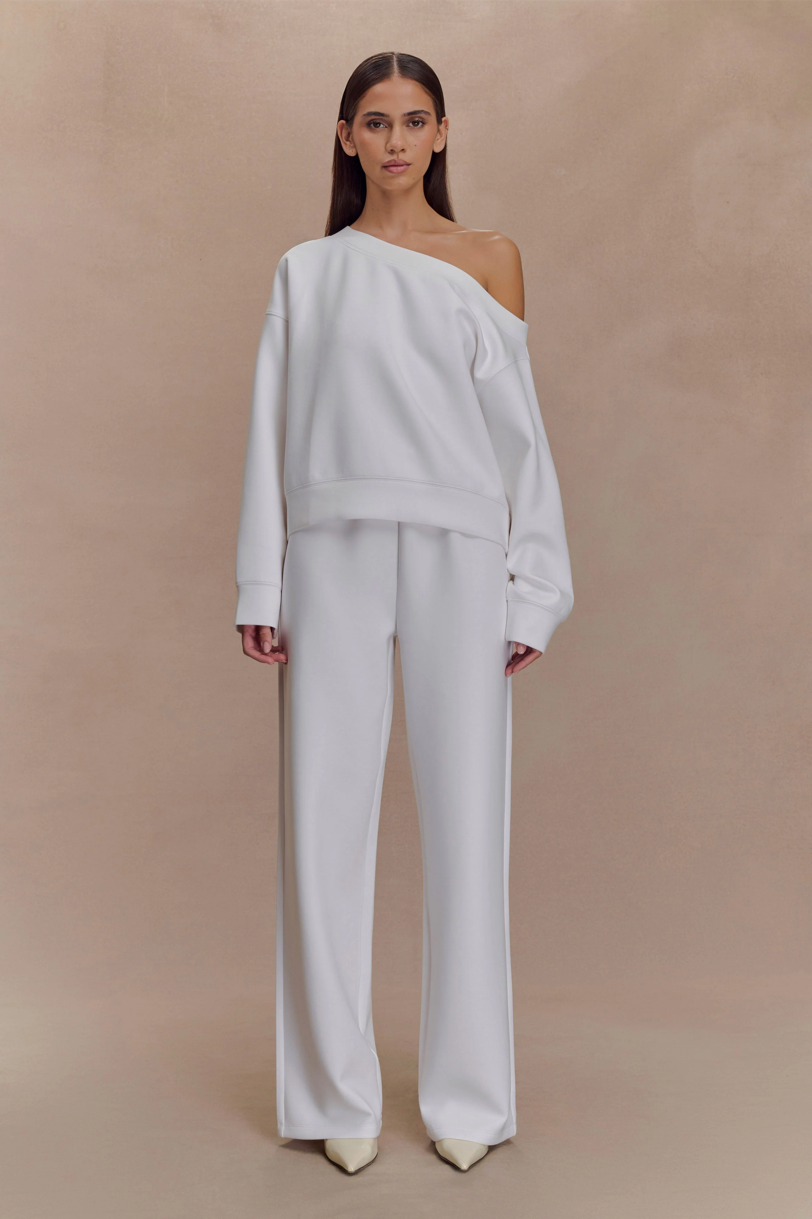 Aiden Slouchy Crew Jumper - Ivory - Image 5