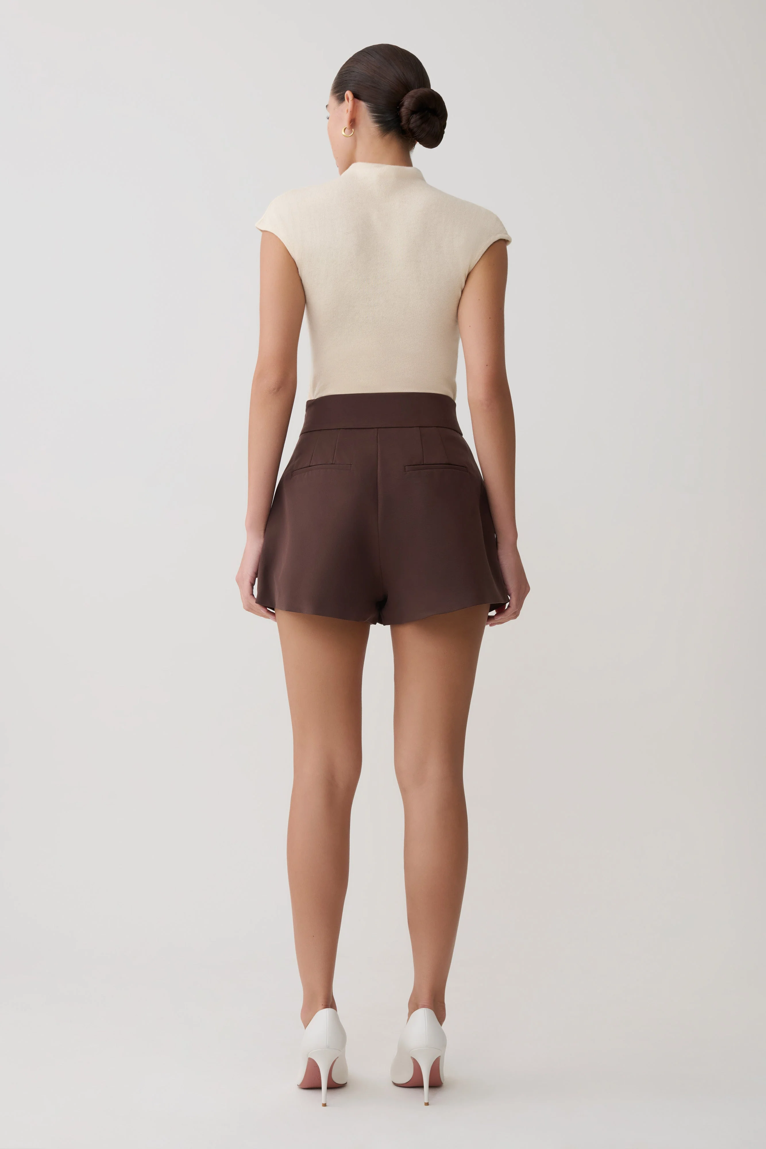 Alden High Waisted Short - Chocolate - Image 2