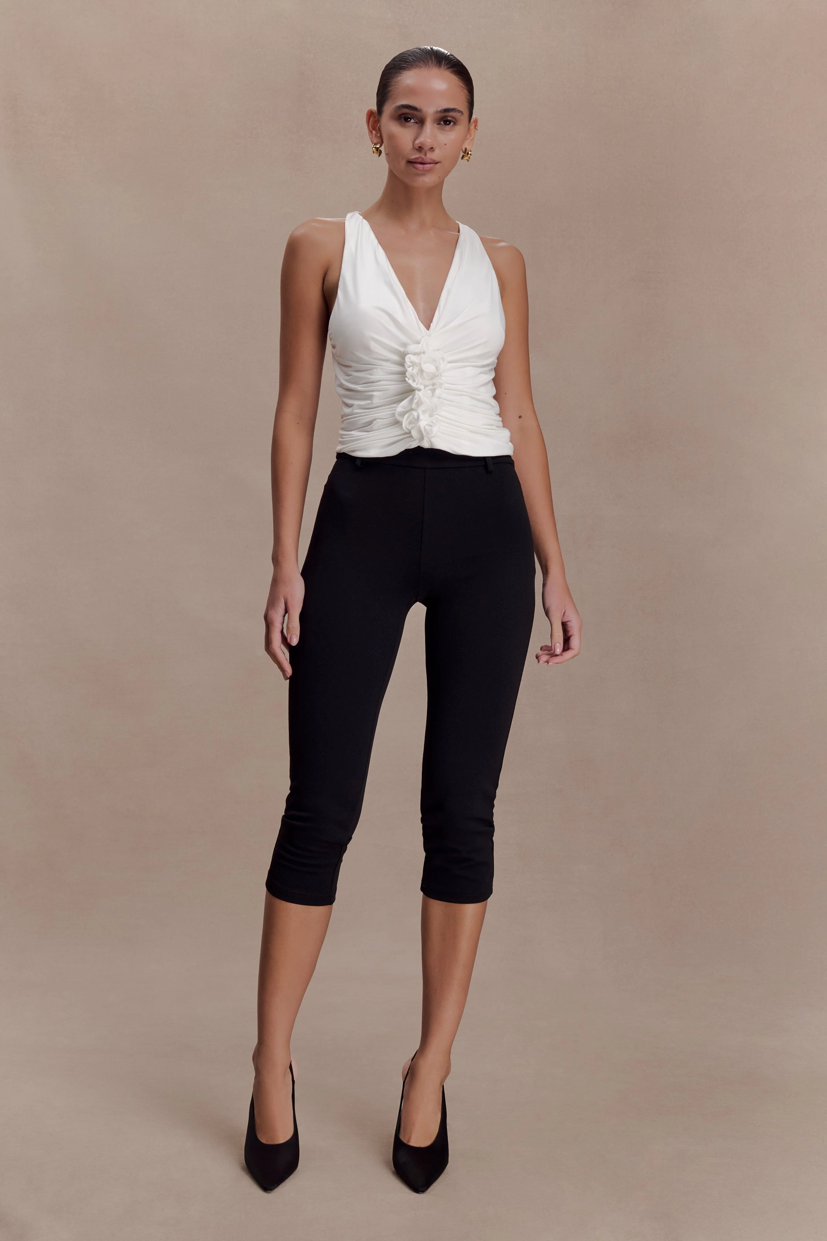 Alessandra Slinky Ruffle Top - Ivory - Image 5