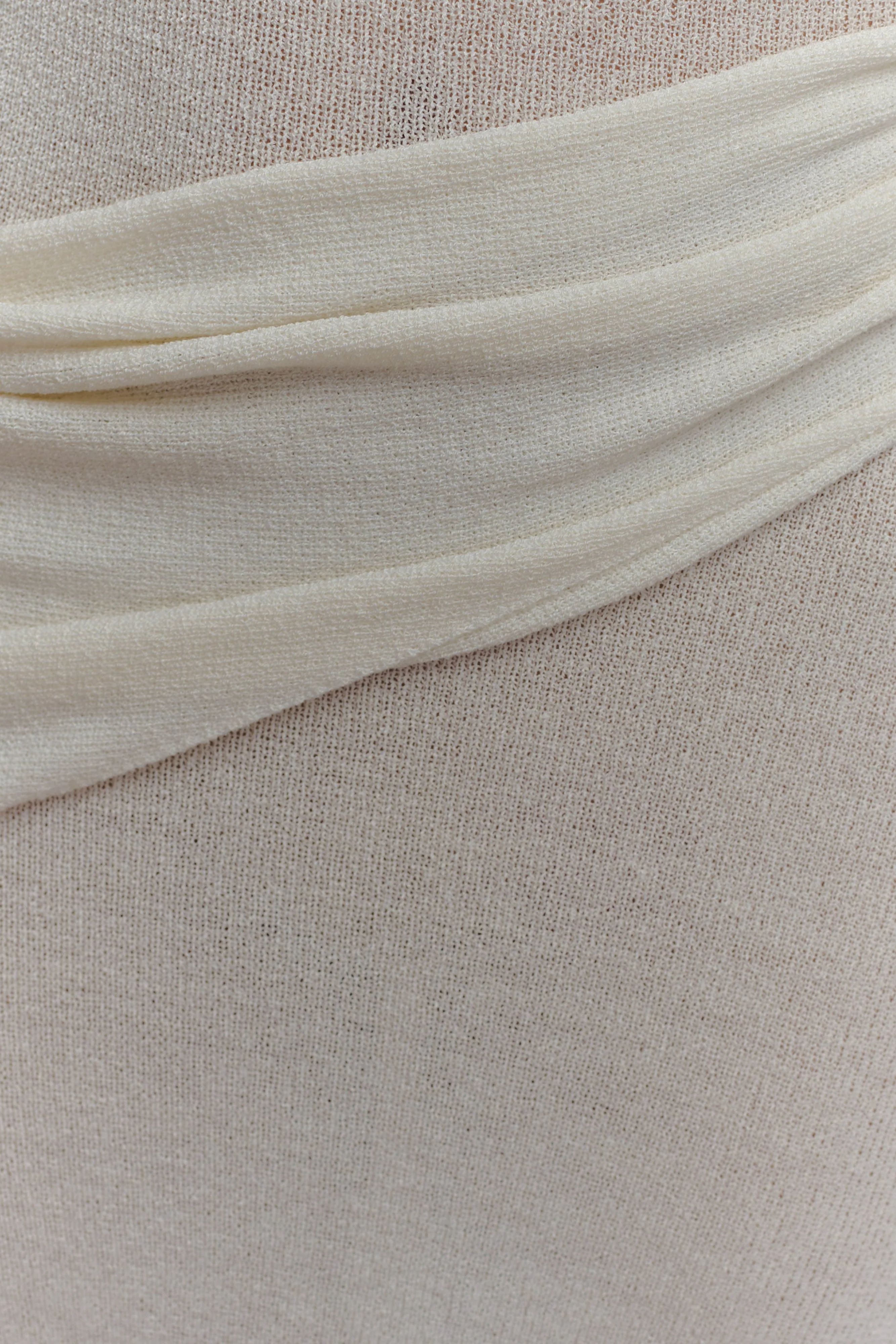 Alexius One Shoulder Knit Maxi Dress - Ivory - Image 10