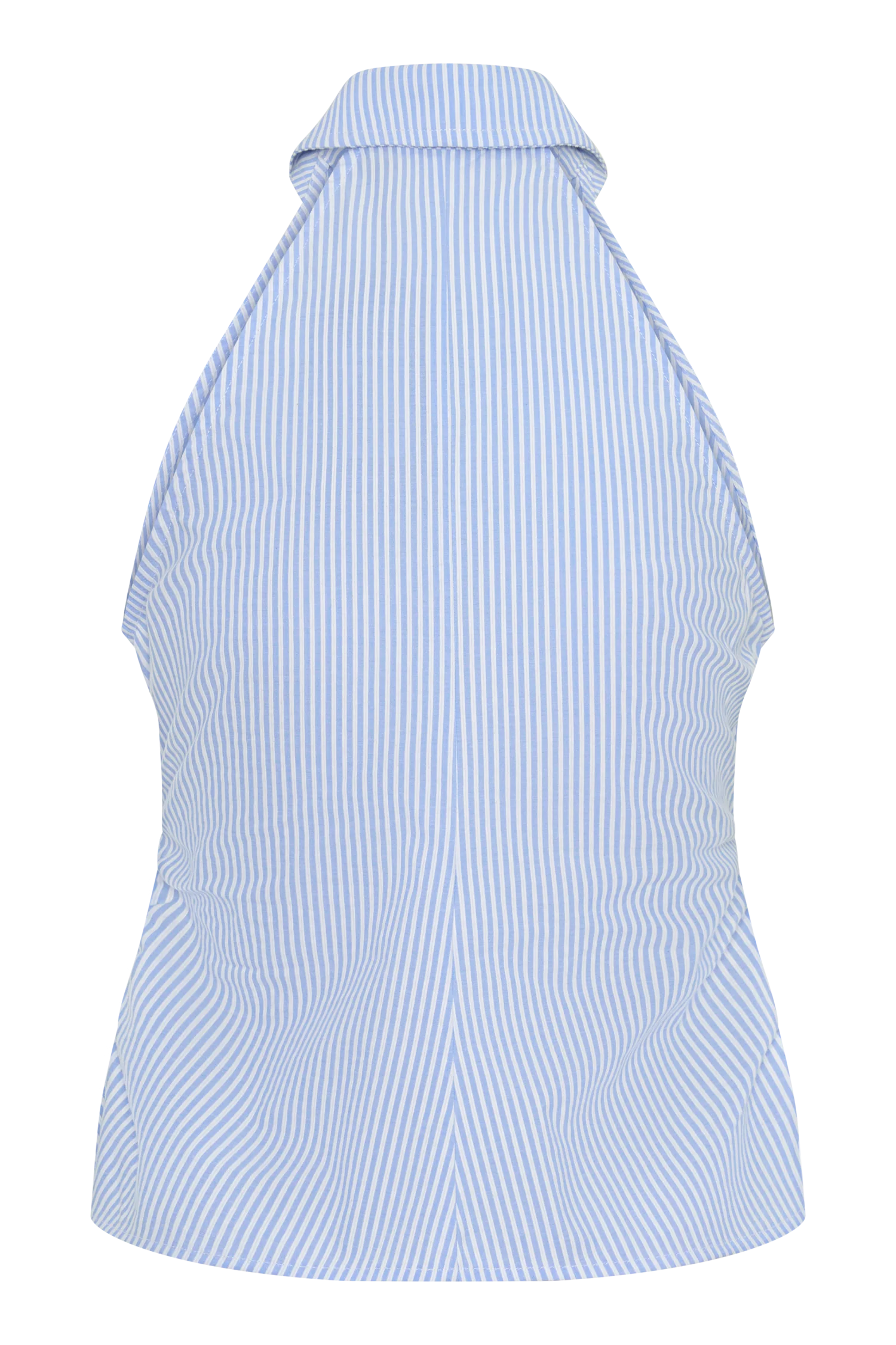 Allison Halter Sleeveless Shirt - Blue Pinstripe - Image 8