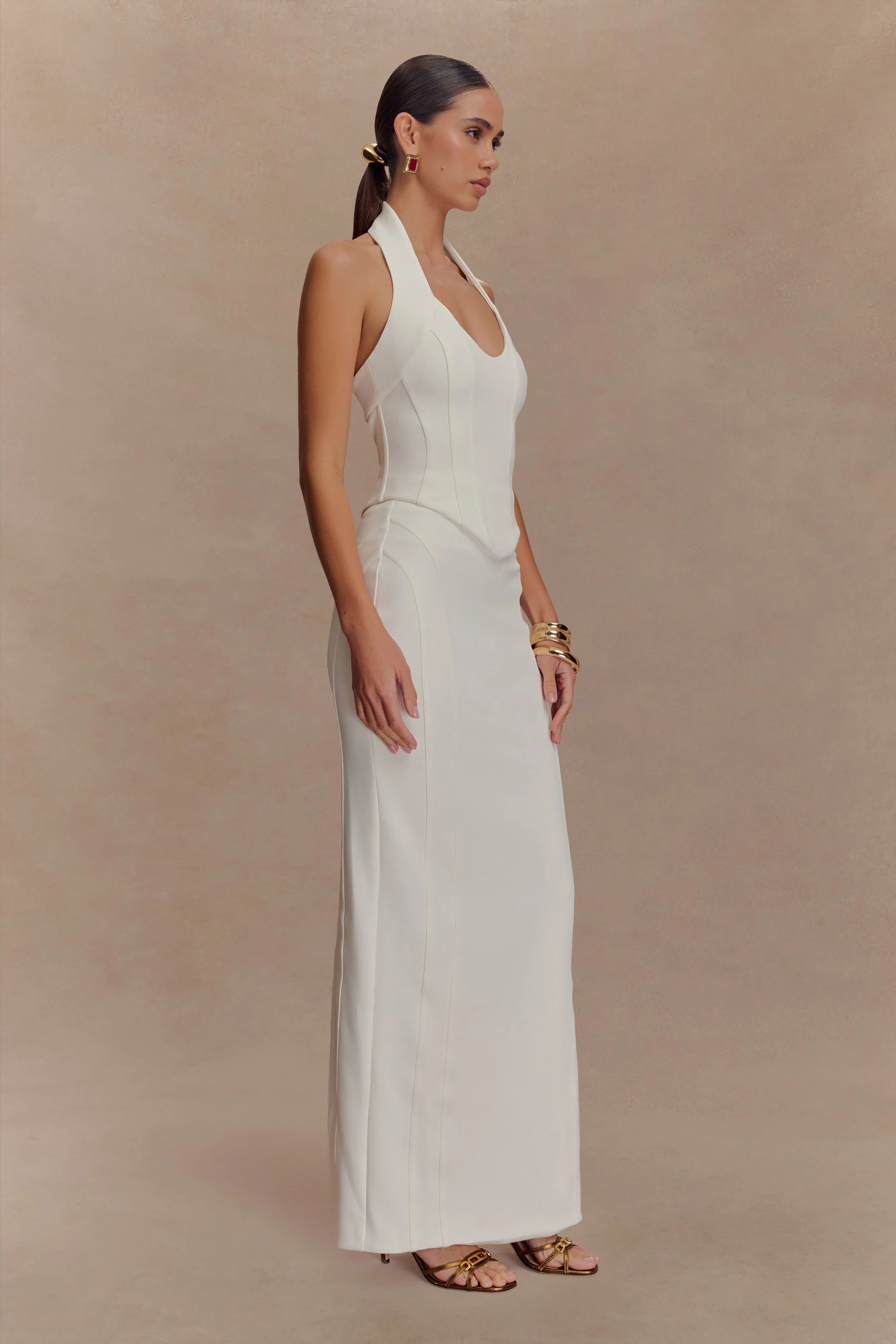 Alma High Waist Maxi Skirt - White - Image 4