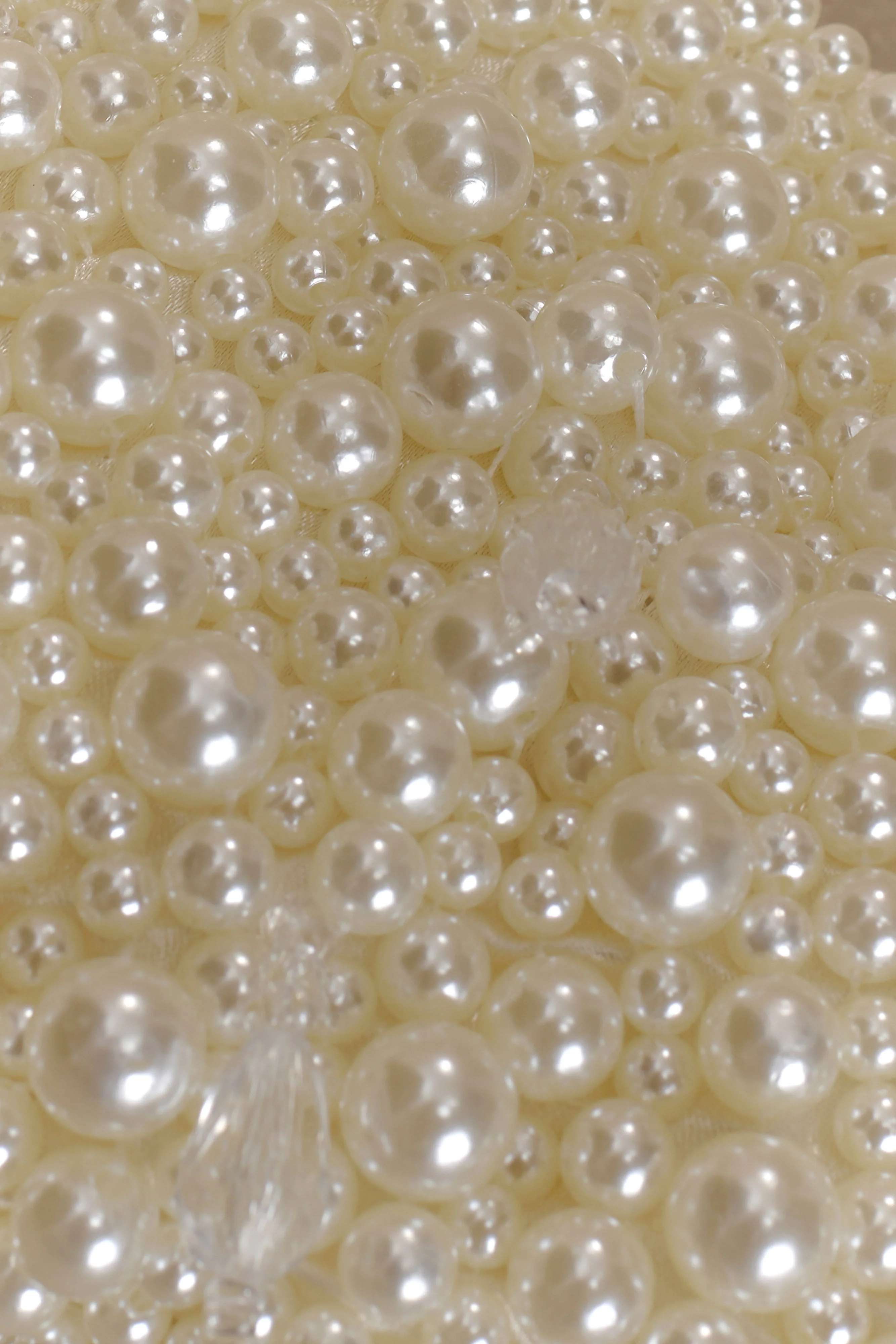 Amara Pearl Teardrop Beaded Bag - White - Image 2