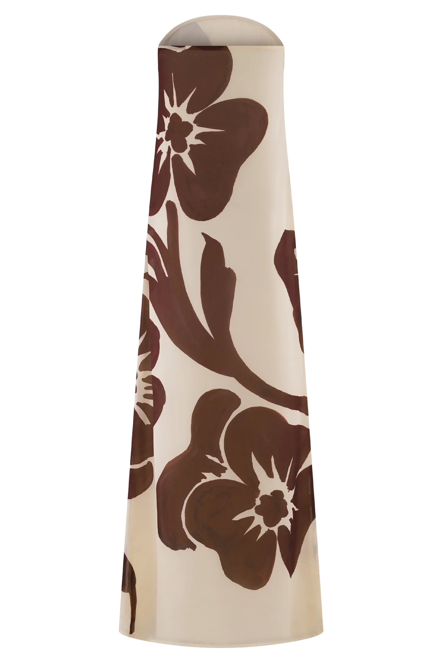 Amaya Strapless Chiffon Maxi Dress - Brown Deco Fleur Print - Image 6