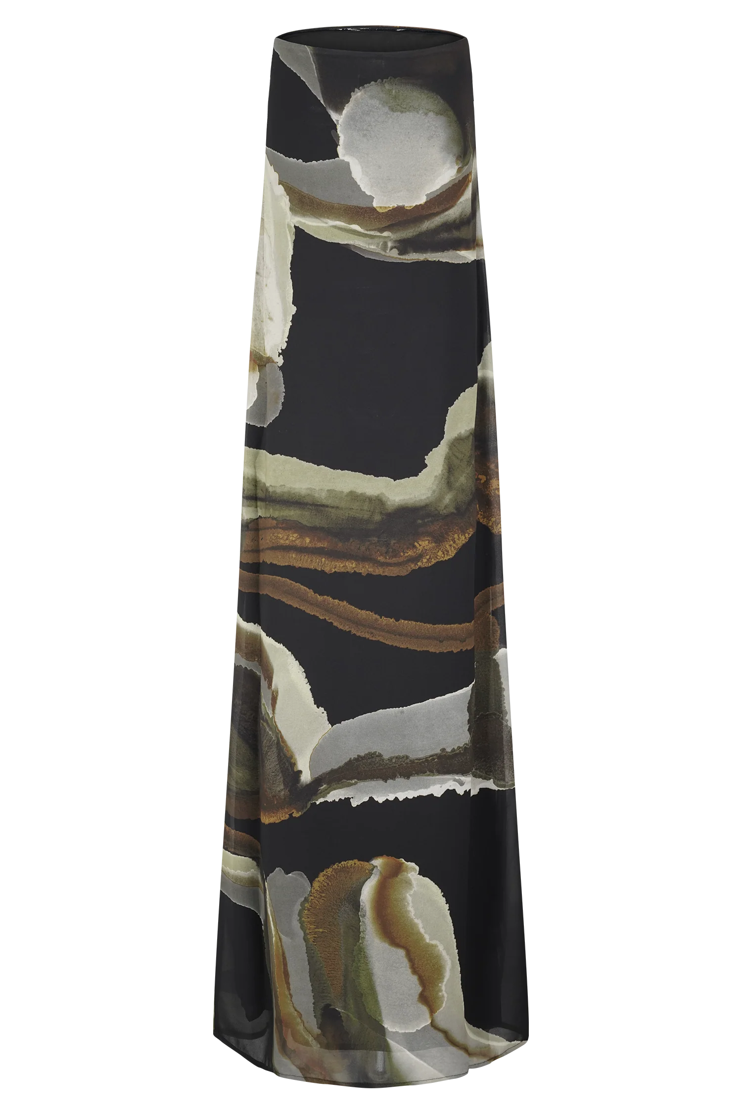 Amaya Strapless Chiffon Maxi Dress - Green Fluid Reverie Print - Image 8