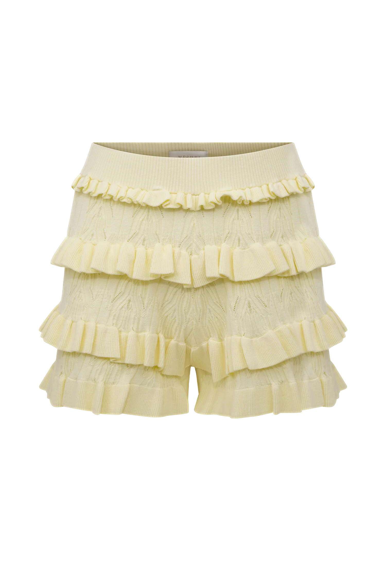 Amy Pointelle Knit Frill Bloomers - Lemon - Image 9