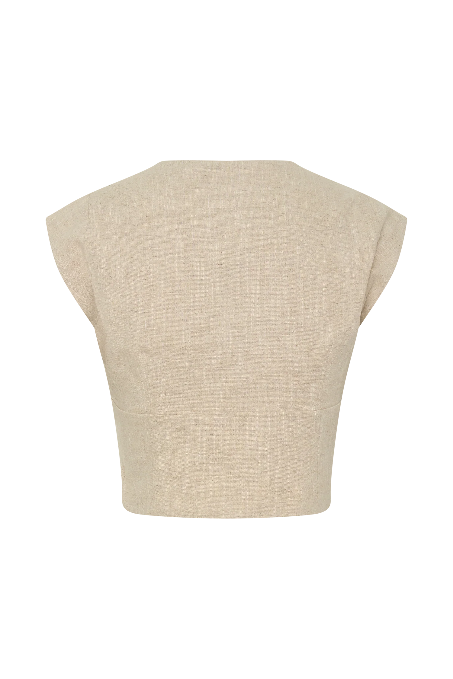 Anahita Linen Front Bows Short Sleeve Top - Natural - Image 10