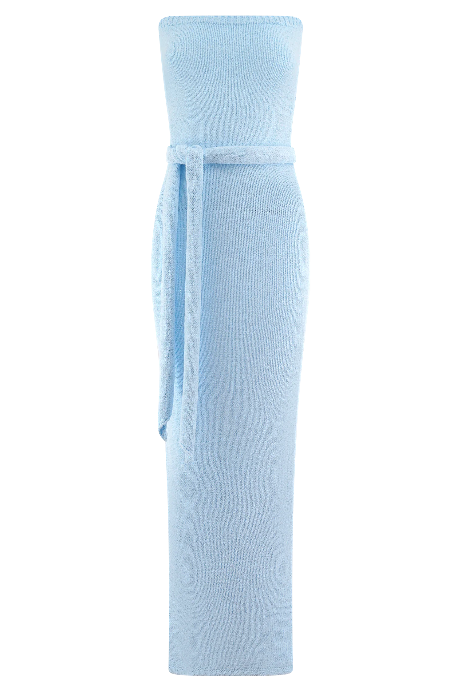 Andrea Strapless Knit Maxi Dress - Light Blue - Image 7