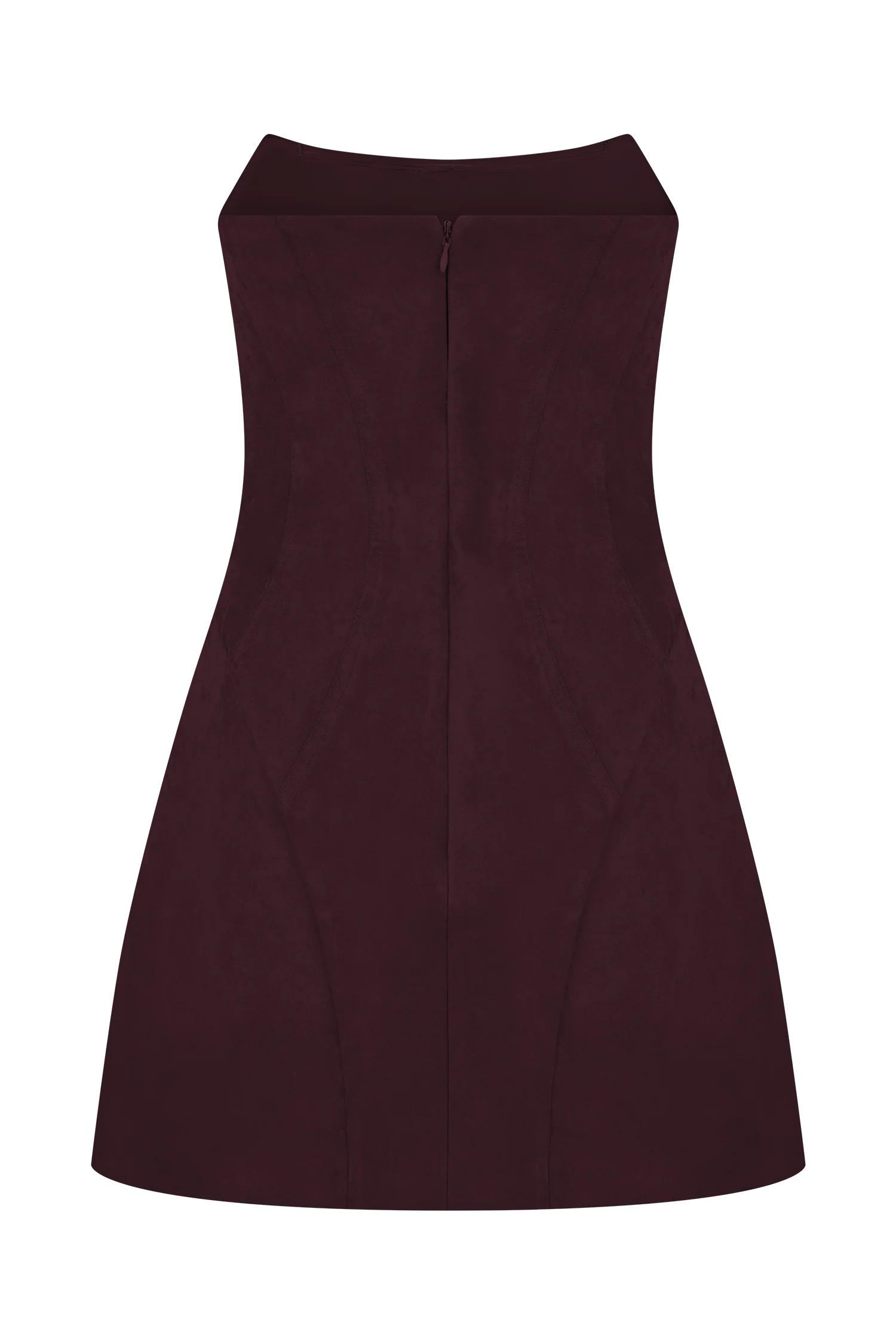 Andy Faux Suede Mini Dress - Wine - Image 7