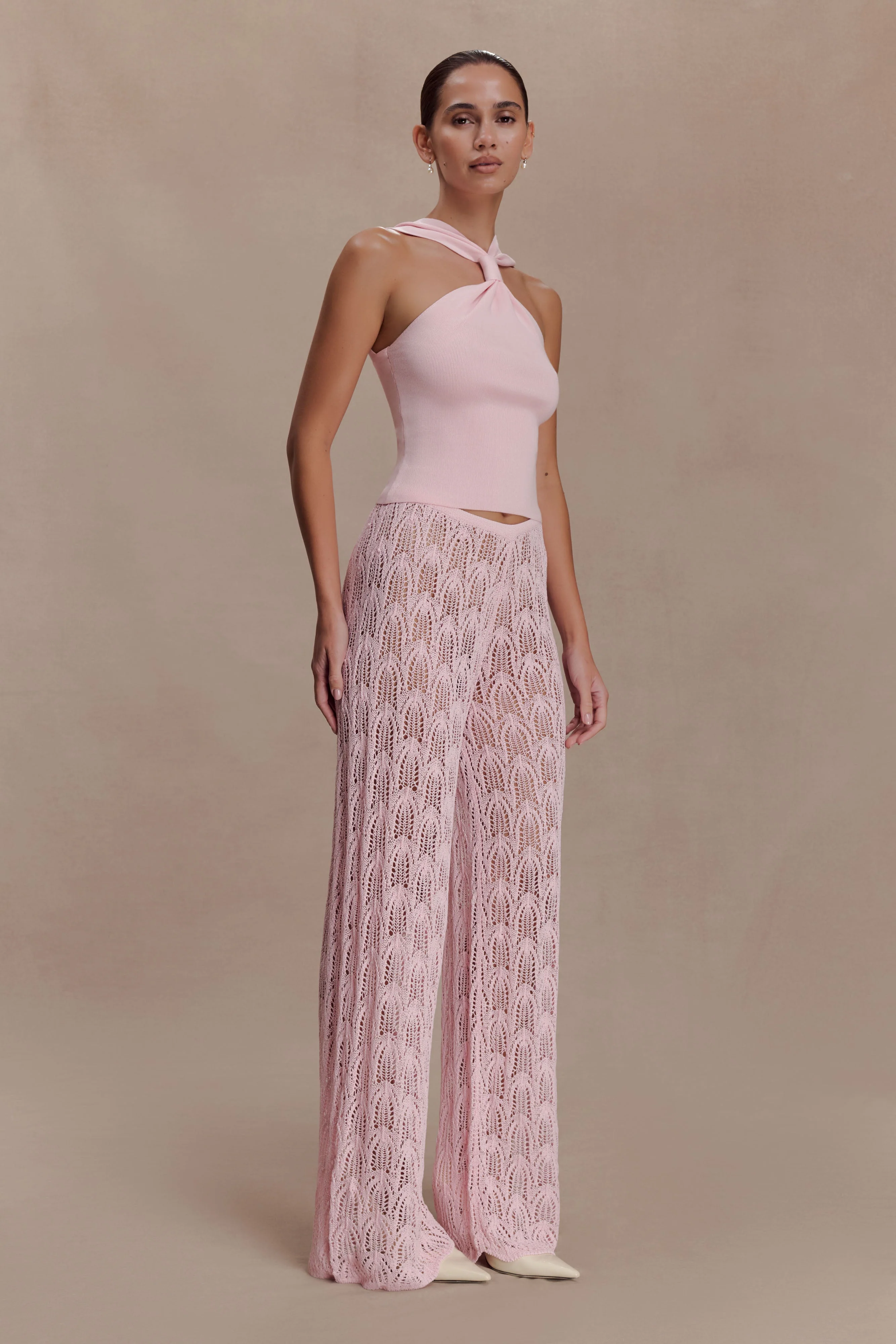 Angelika Twist Front Knit Top - Baby Pink - Image 5