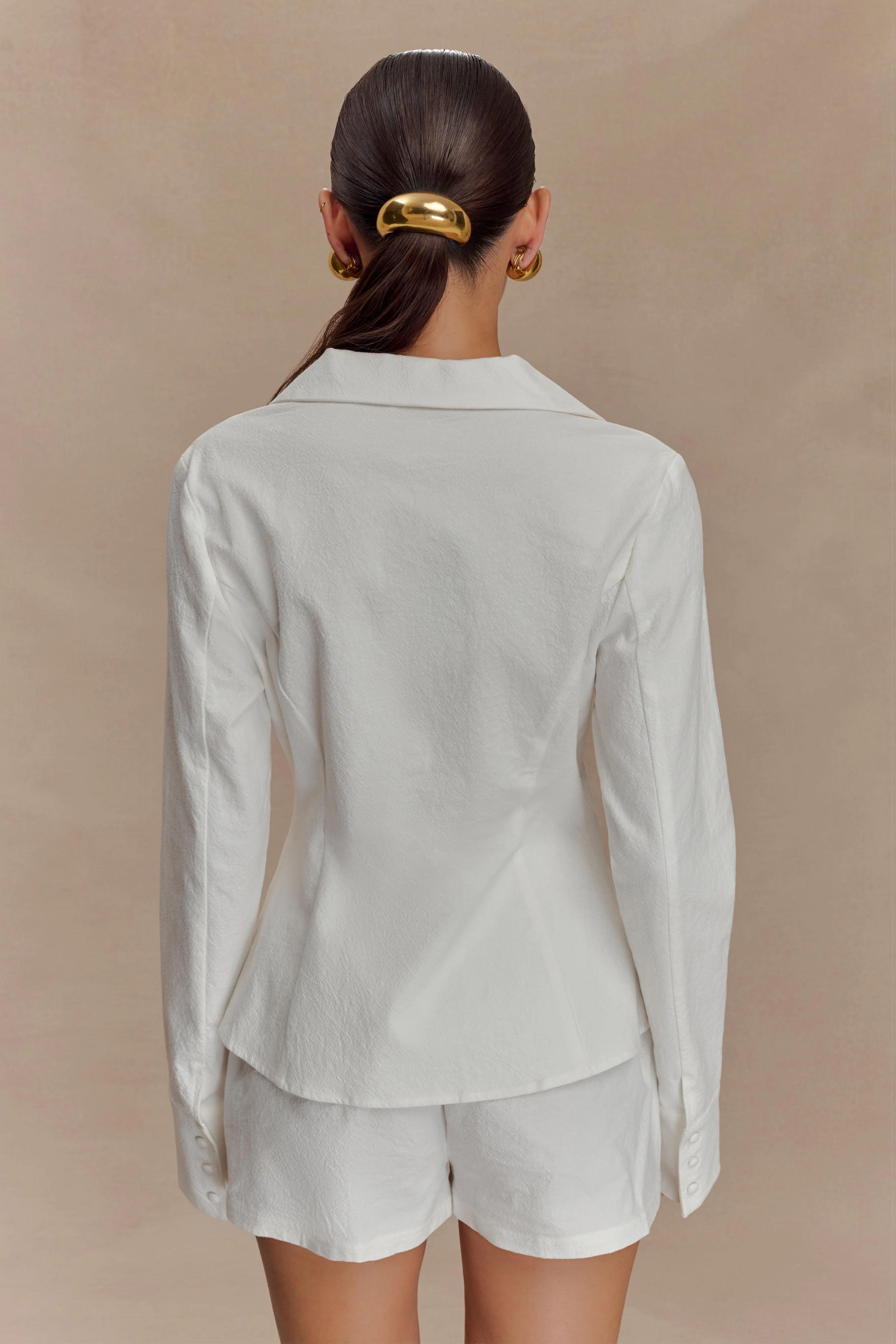 Annalee Cotton Beaded Tie Shirt - White - Image 2
