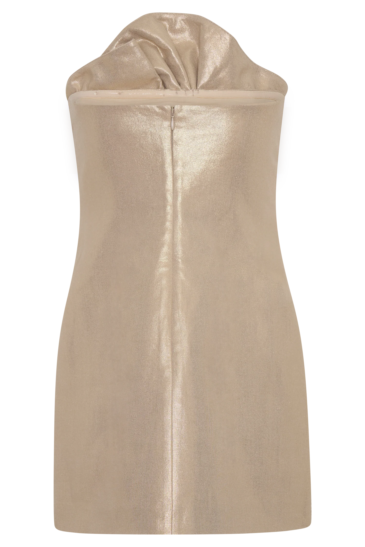 Annette Linen Mini Dress - Gold - Image 10