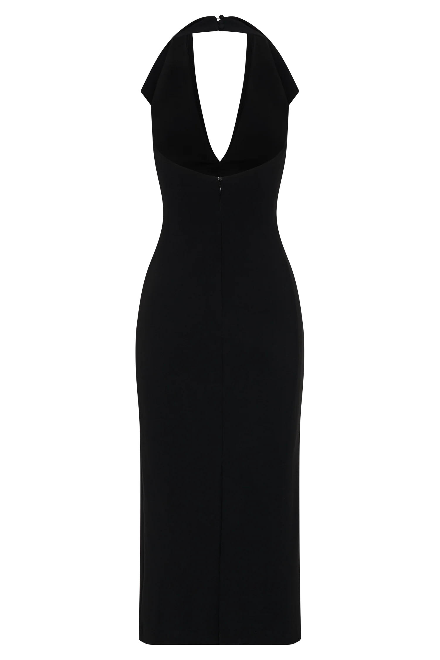 Annita Crepe Halter Midi Dress - Black - Image 7