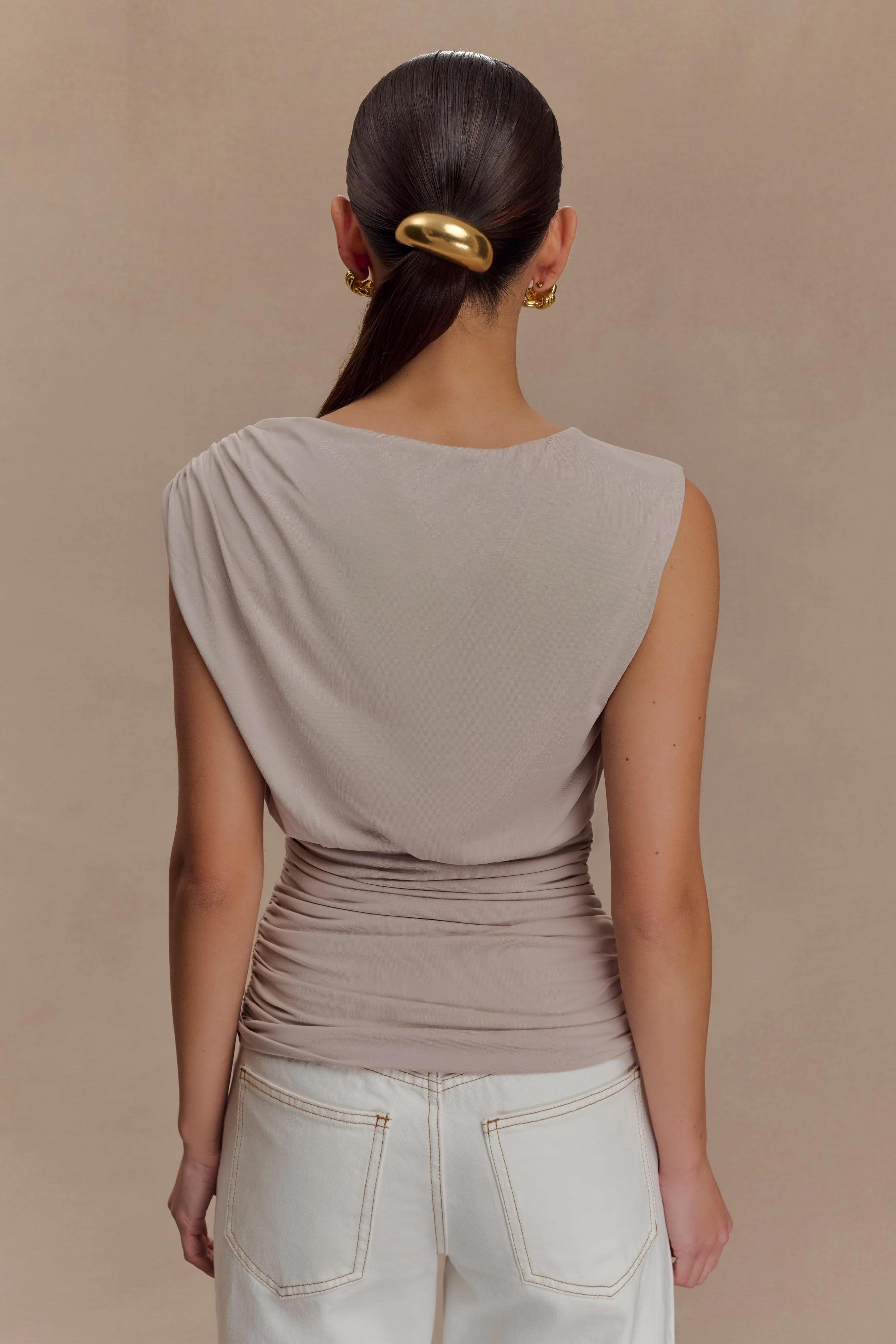 Anthony Short Sleeve Top - Taupe - Image 2