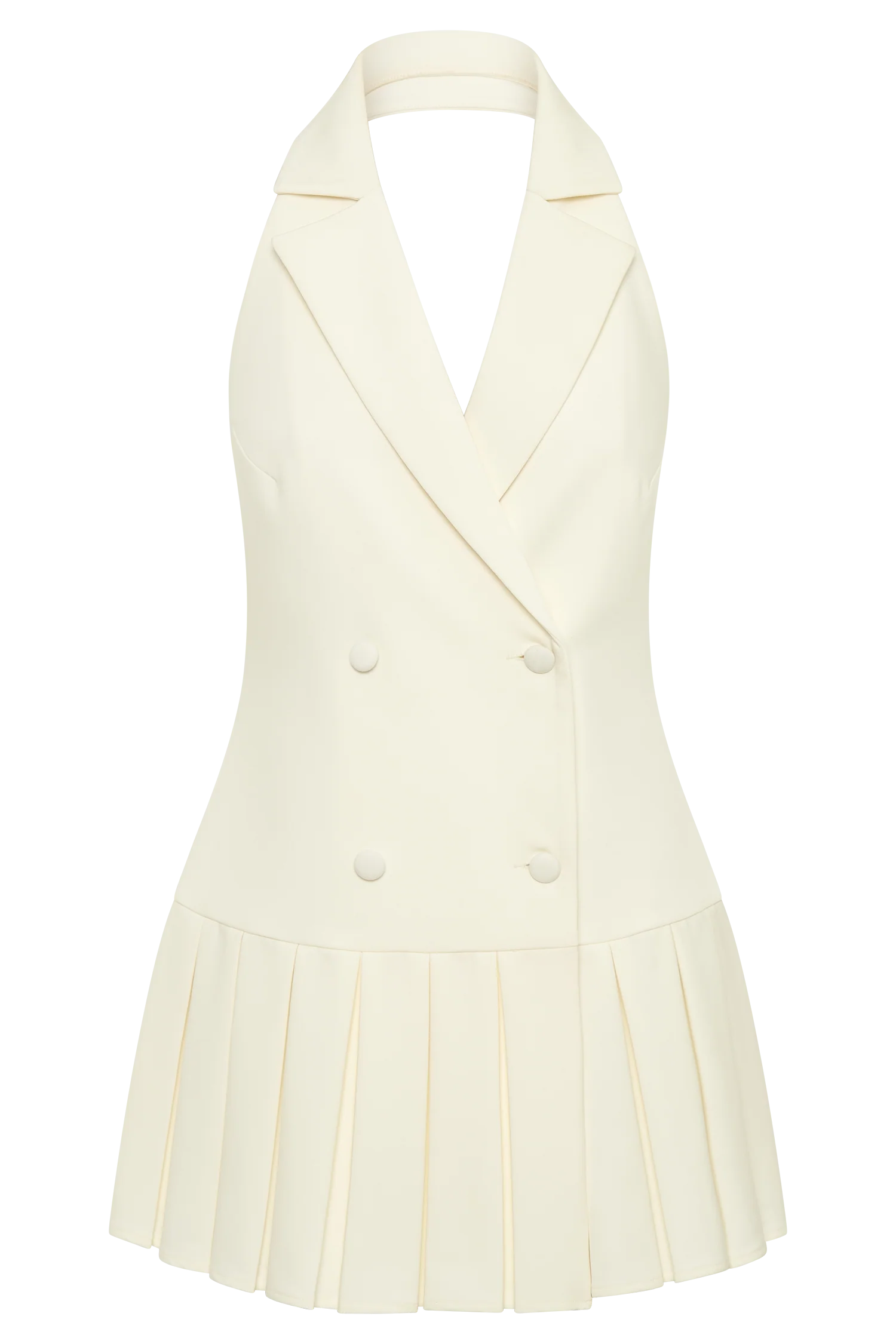 Antoinette Pleated Mini Dress - Ivory - Image 9