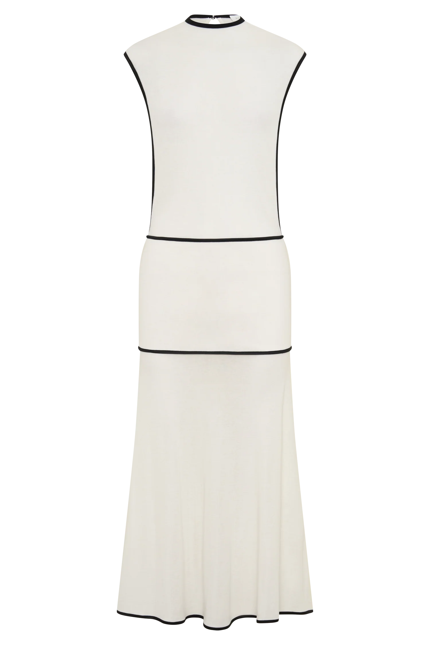 Aris Sleeveless Sheer Maxi Dress - Black/White - Image 8