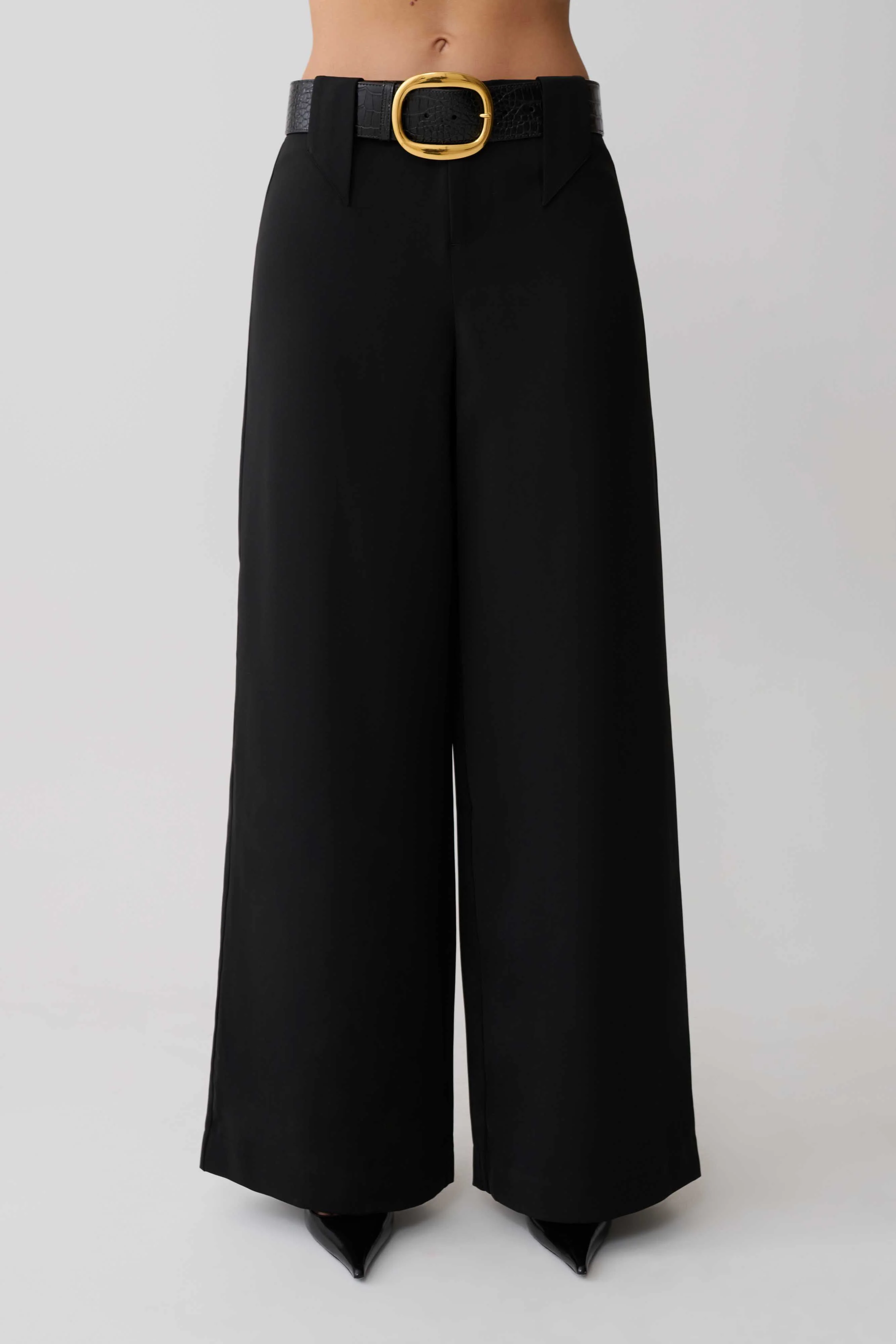 Arlo Wide Leg Suiting Trouser - Black - Image 5