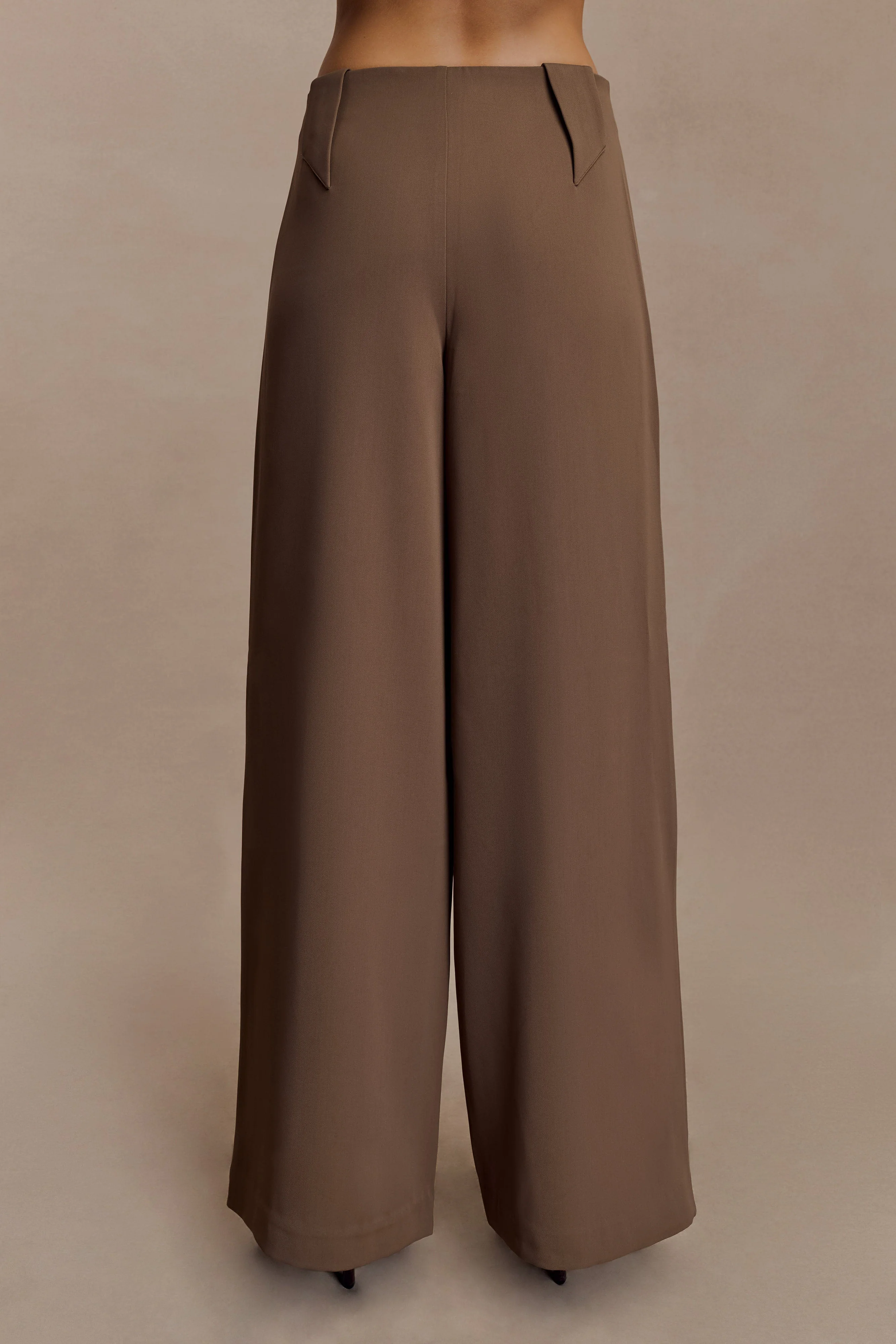 Arlo Wide Leg Suiting Trouser - Cacao Brown - Image 4