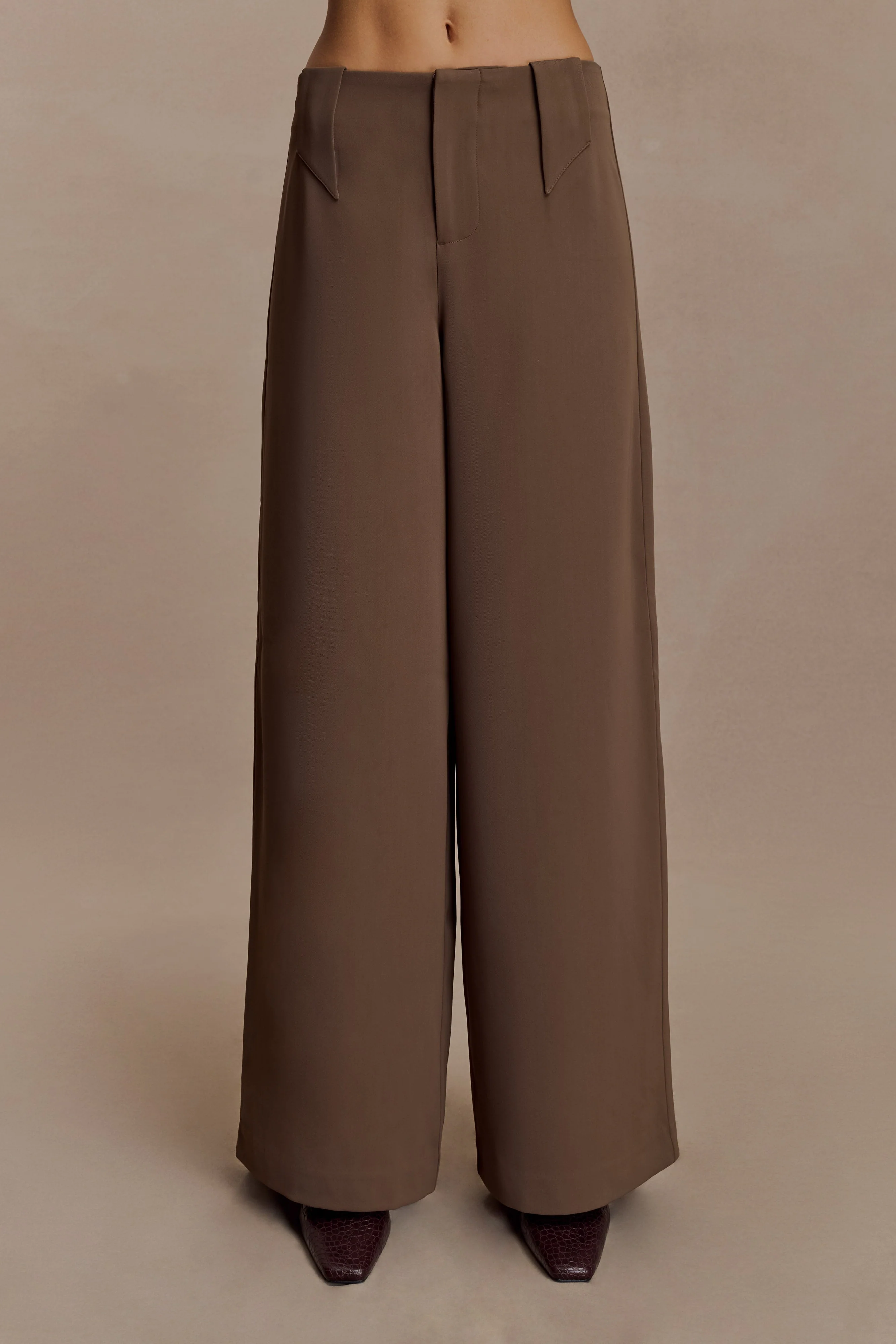 Arlo Wide Leg Suiting Trouser - Cacao Brown - Image 5