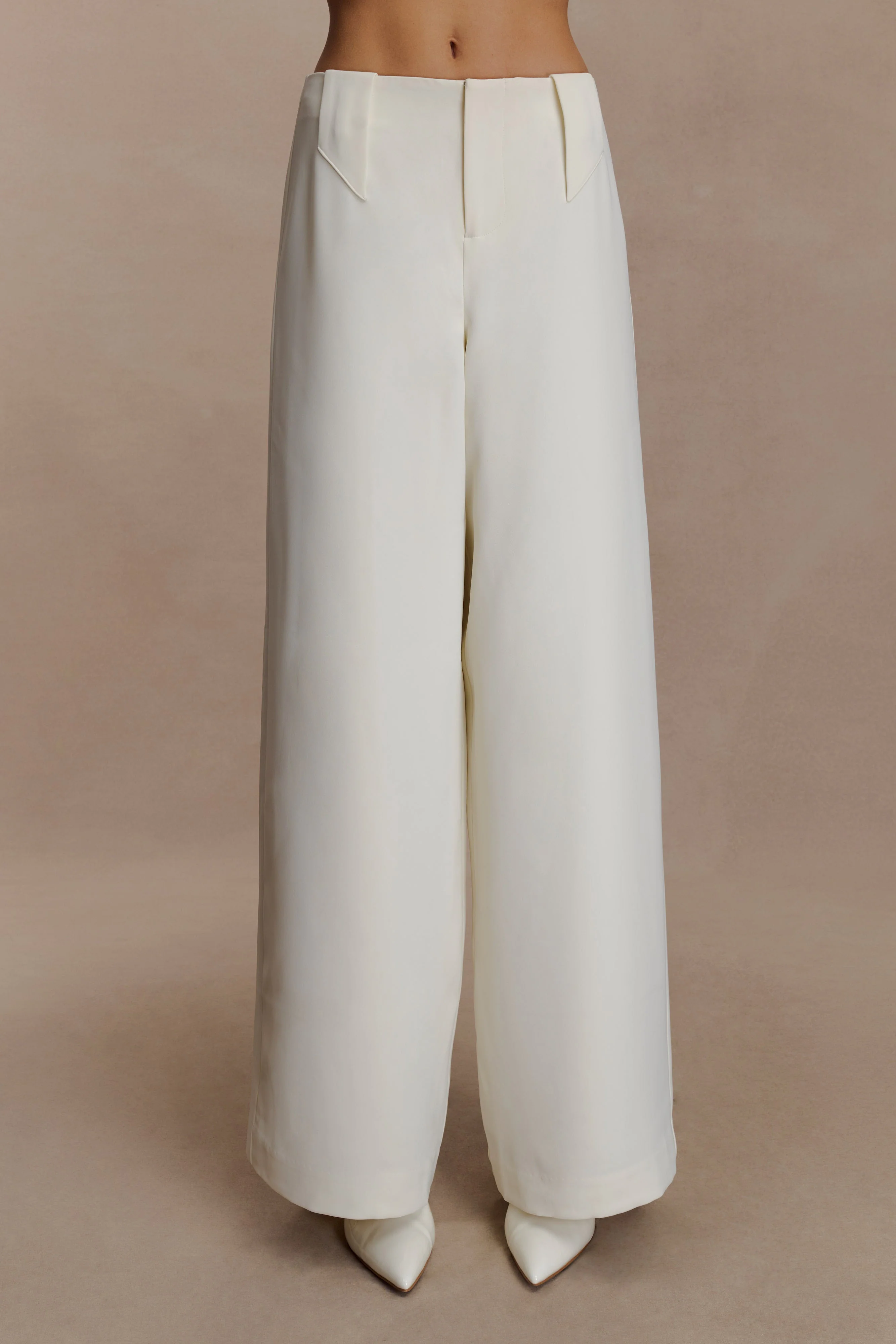 Arlo Wide Leg Suiting Trouser - Ivory - Image 8