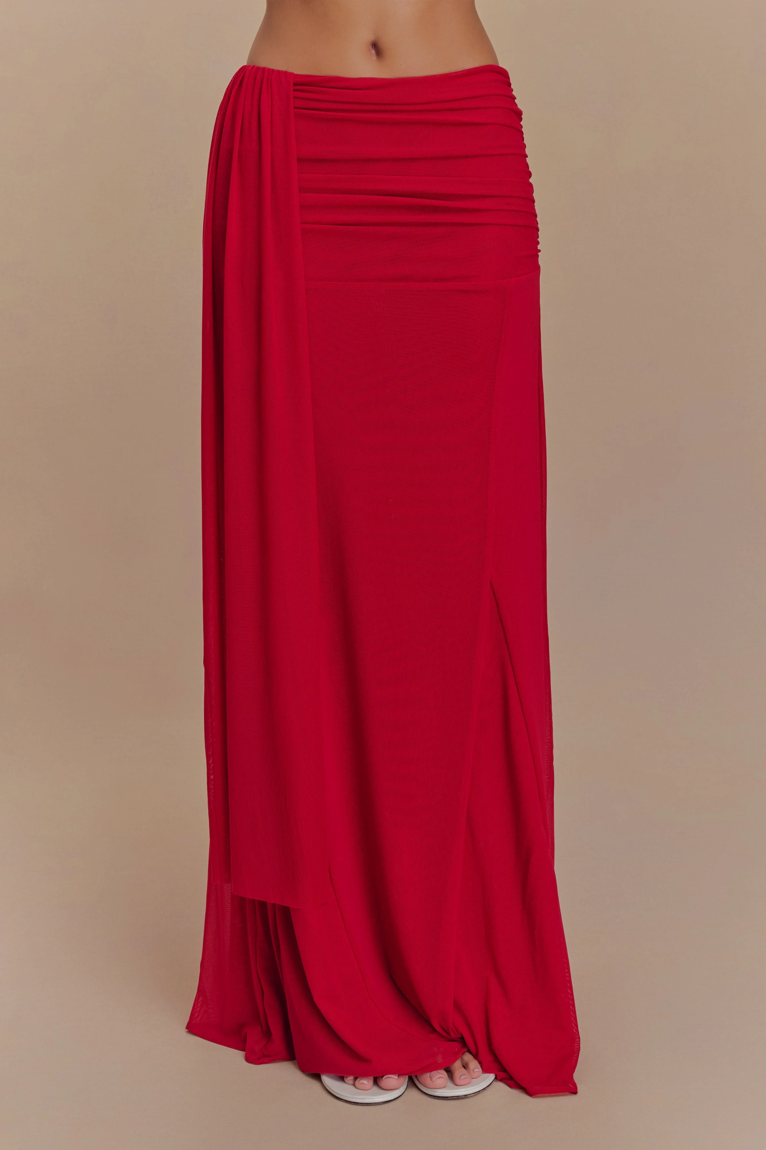 Arna Mesh Maxi Skirt - Ruby - Image 6