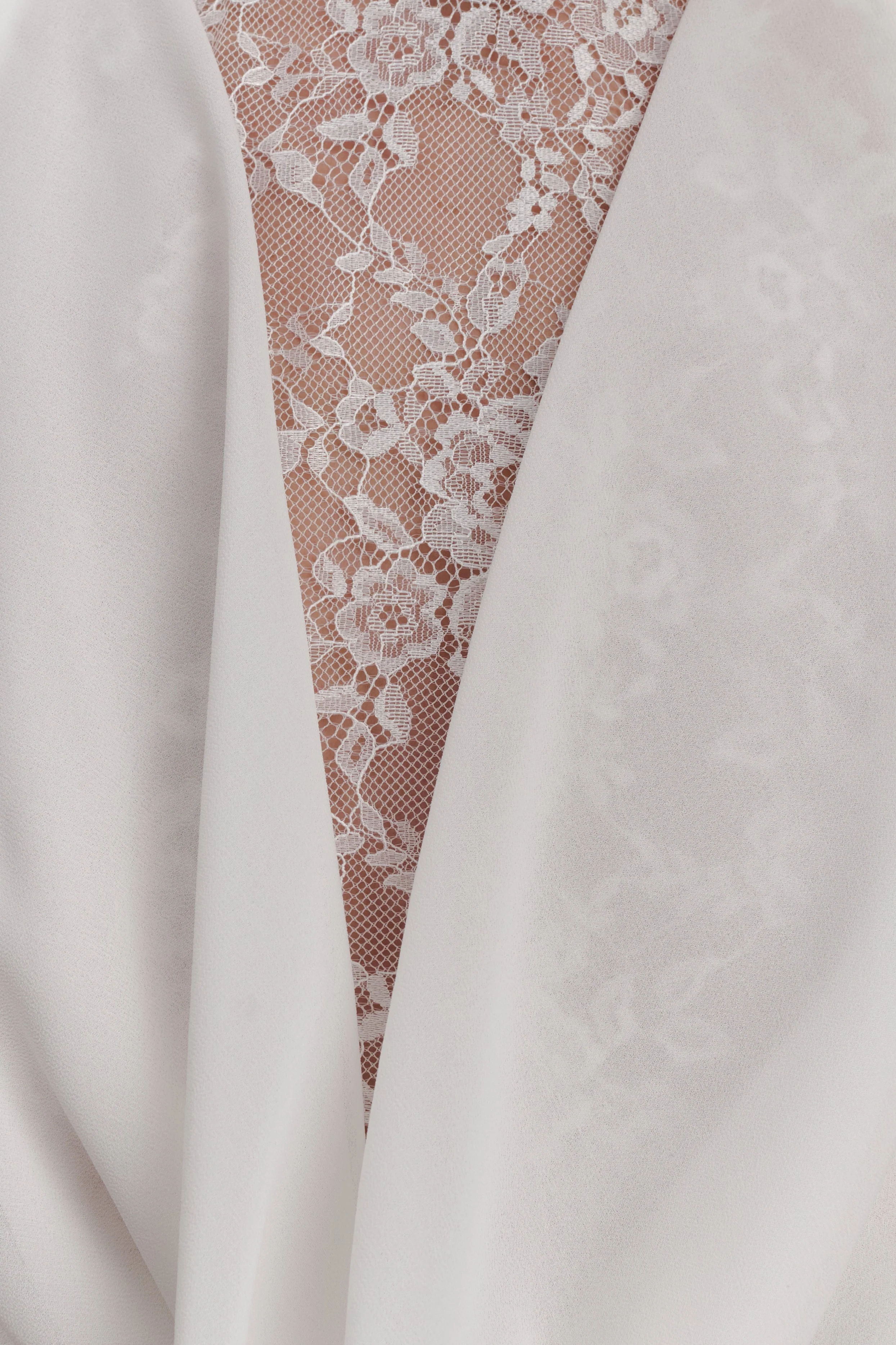 Arra Chiffon And Lace Halter Mini Dress - White - Image 4