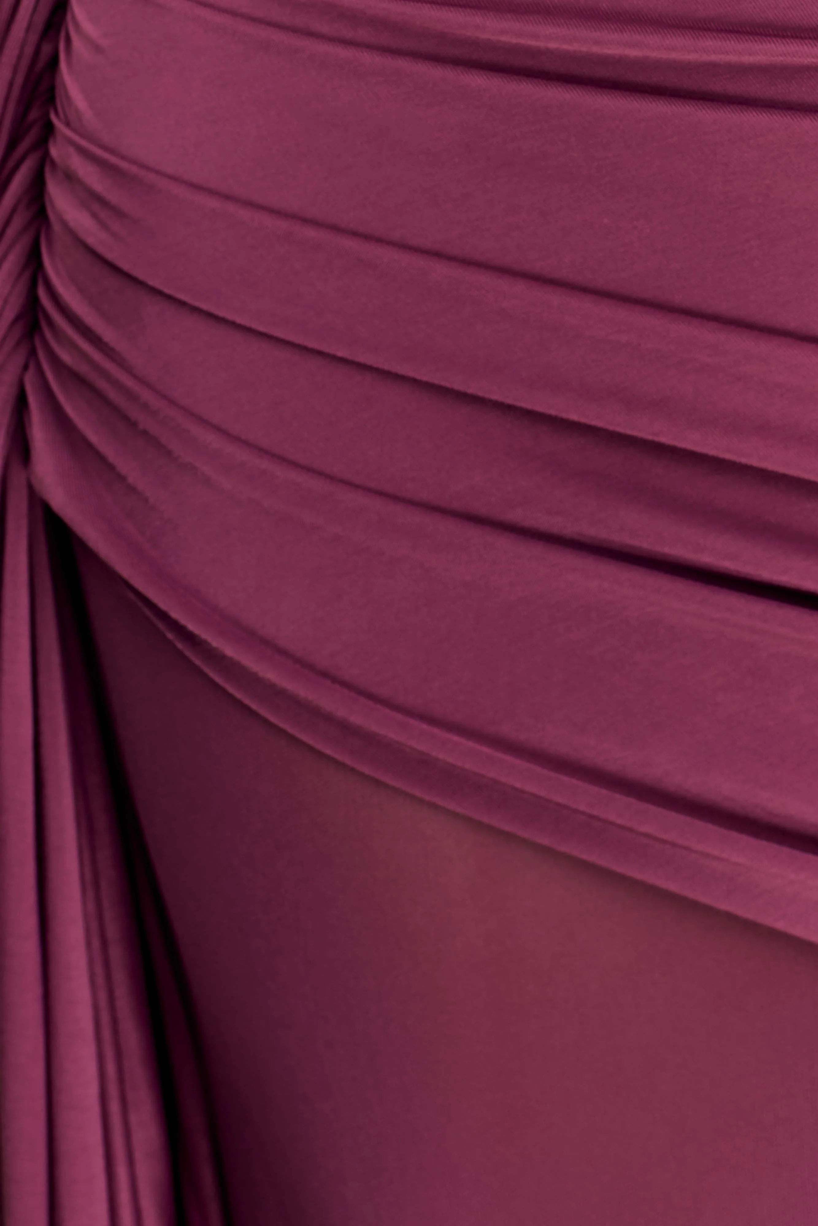 Asher Slinky One Shoulder Maxi Dress - Neutral Plum - Image 6