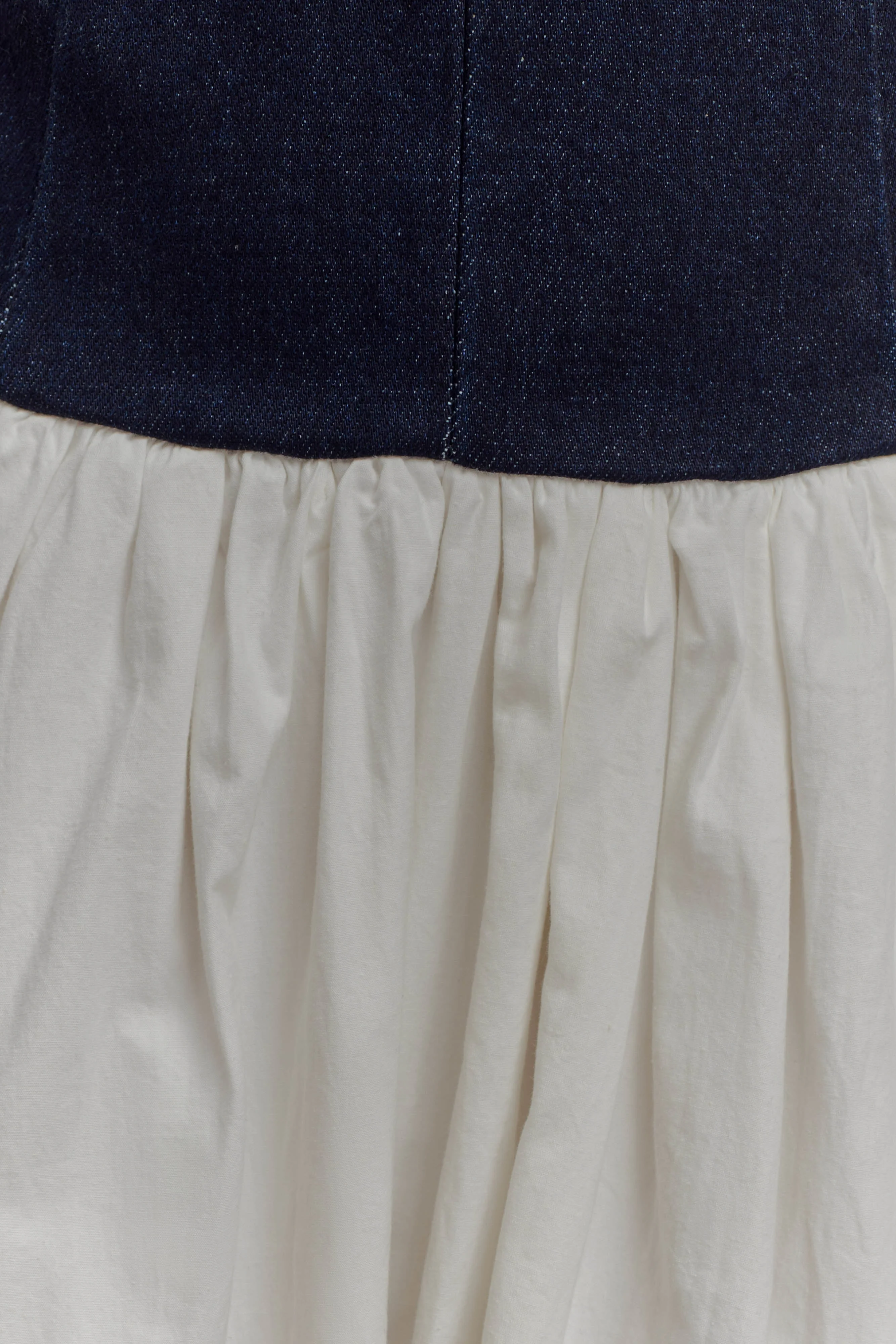Ashwin Denim Cotton Midi Dress - Indigo Blue - Image 5