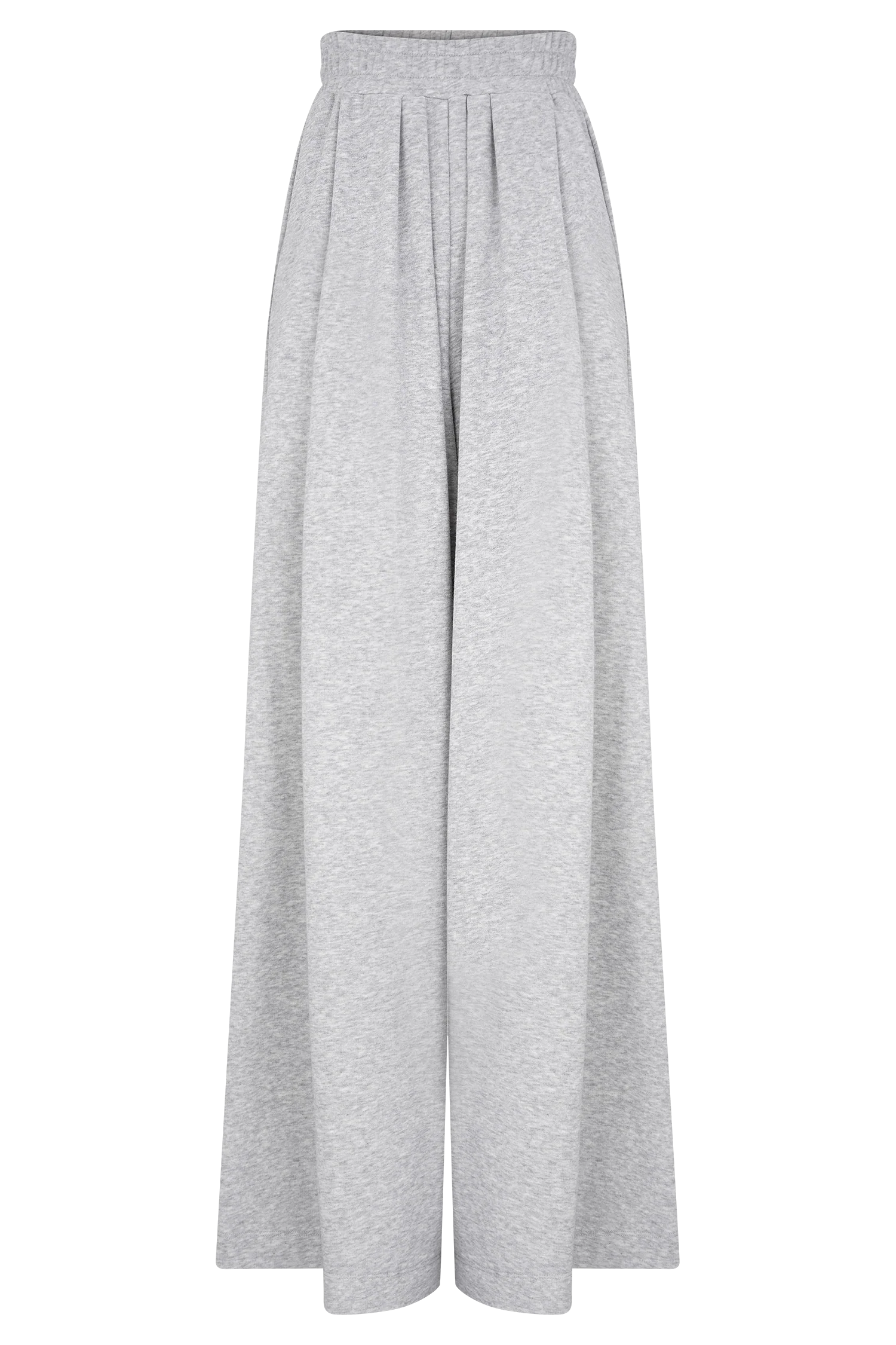 Aspen Gathered Wide Leg Jogger - Light Grey Marle - Image 9