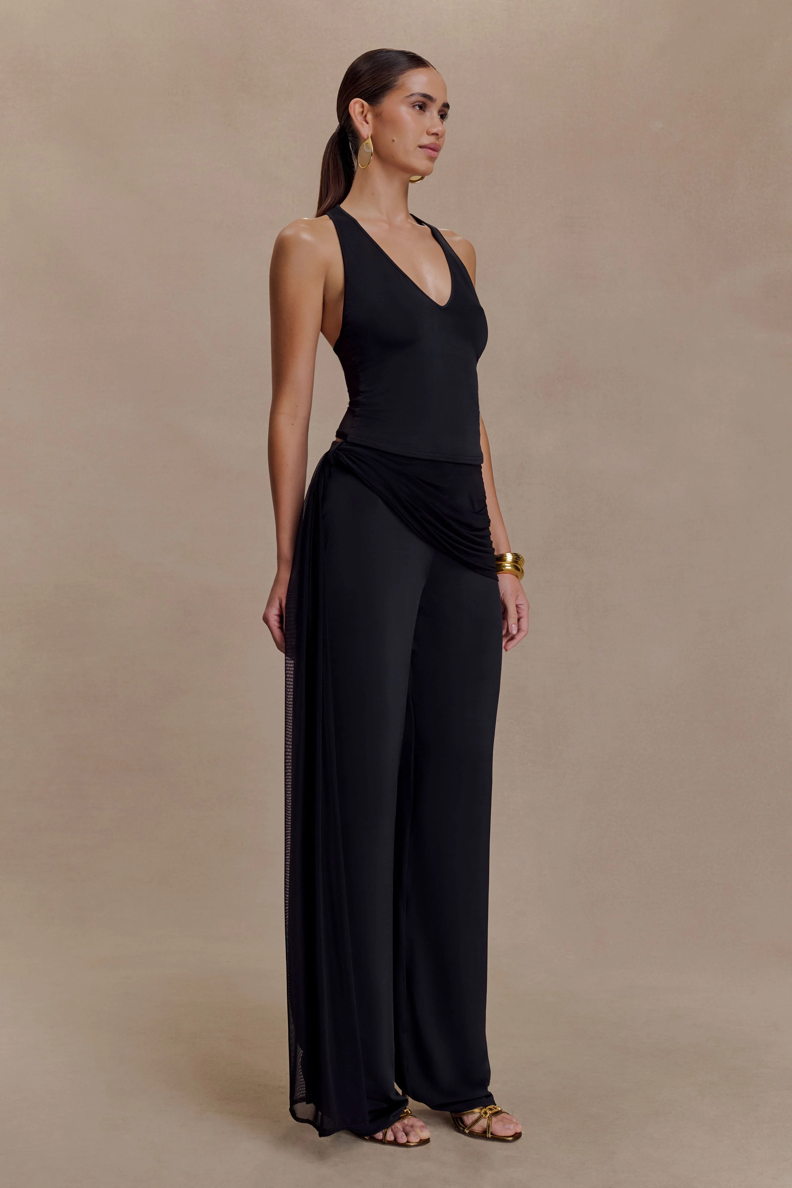 Aspyn Slinky And Mesh Top - Black - Image 4