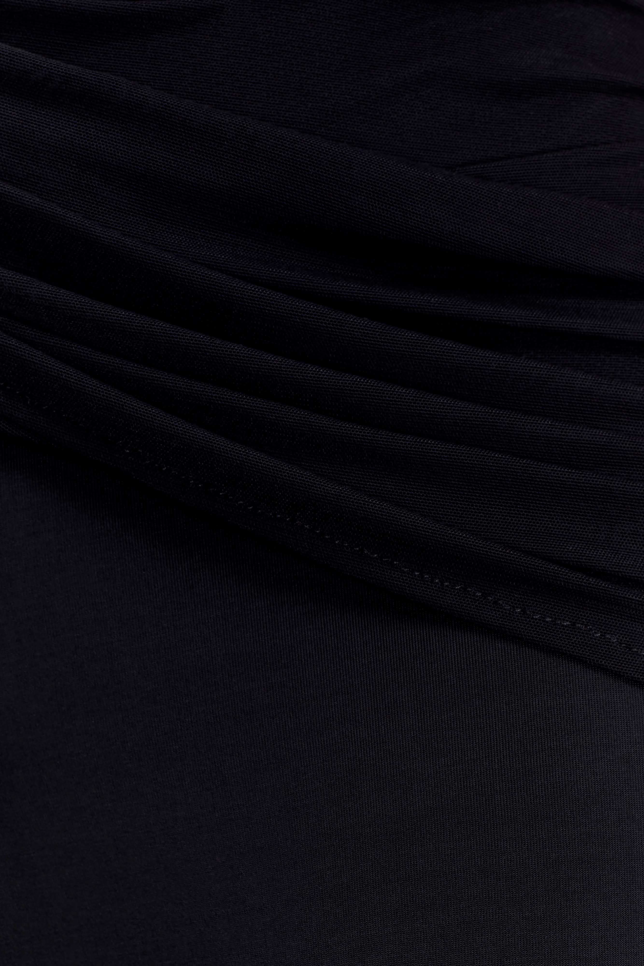 Aspyn Slinky Gathered Wide Leg Pants - Black - Image 7