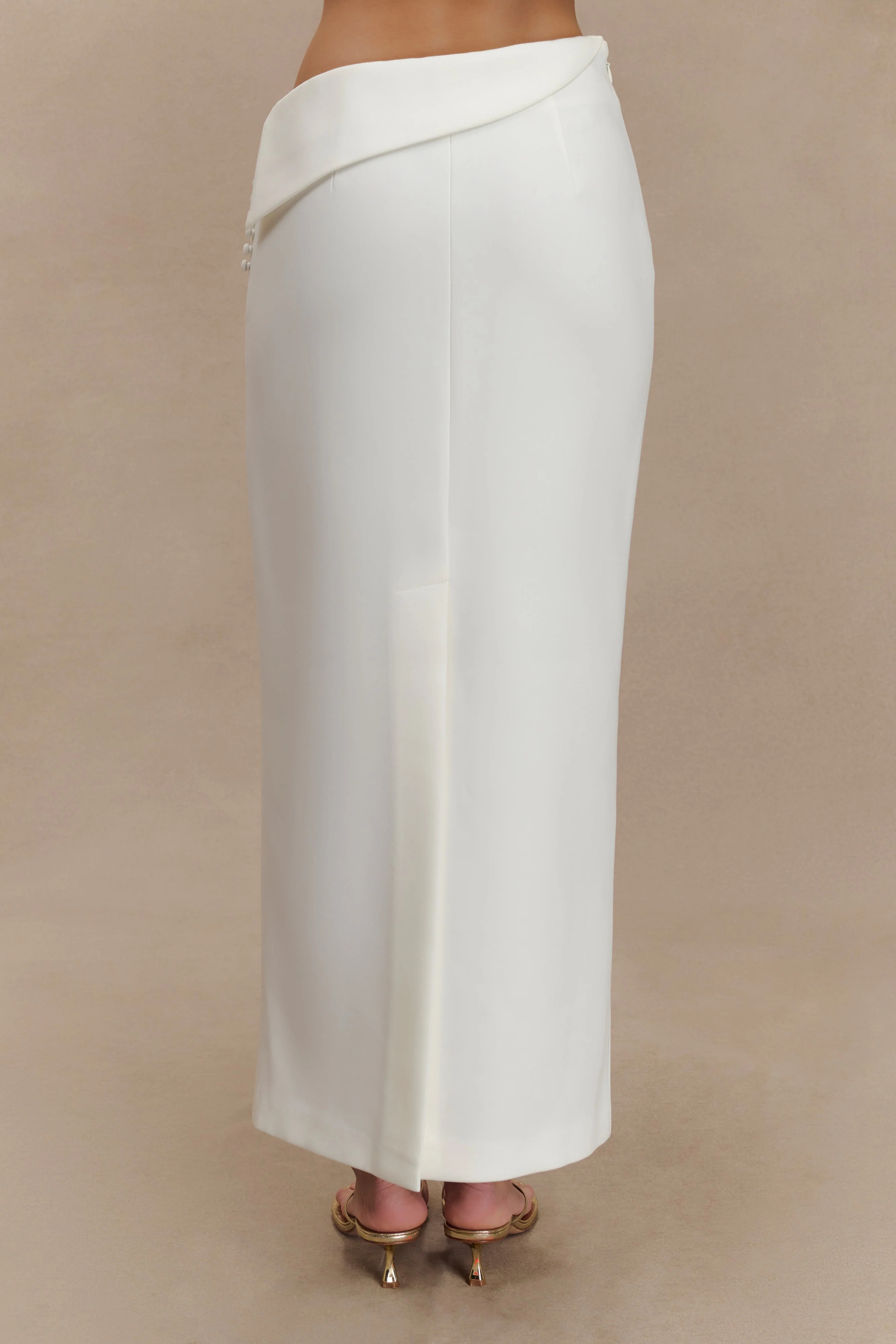 Astrid Suiting Midi Skirt - White - Image 3