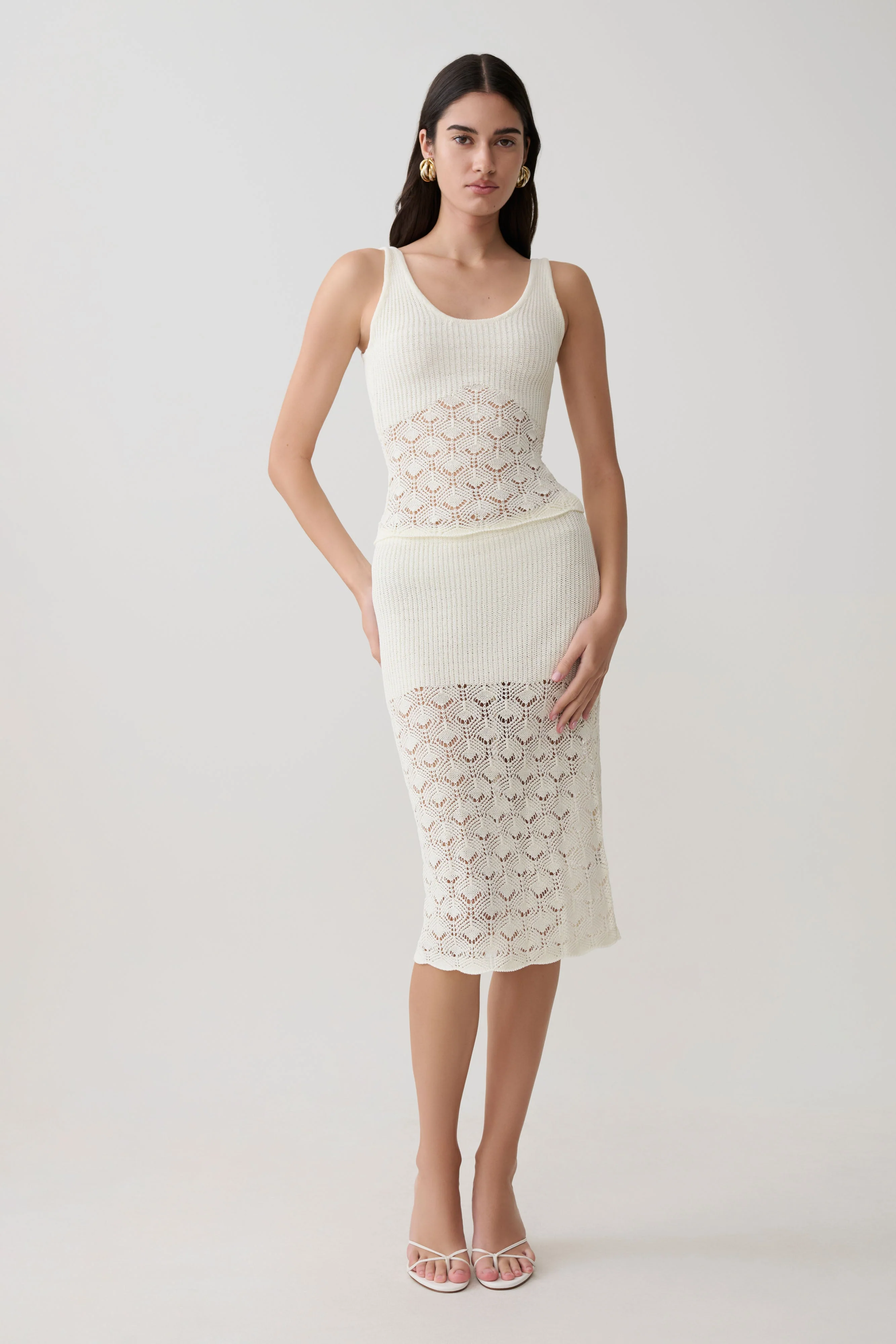Atlantis Crochet Knit Top - White - Image 7