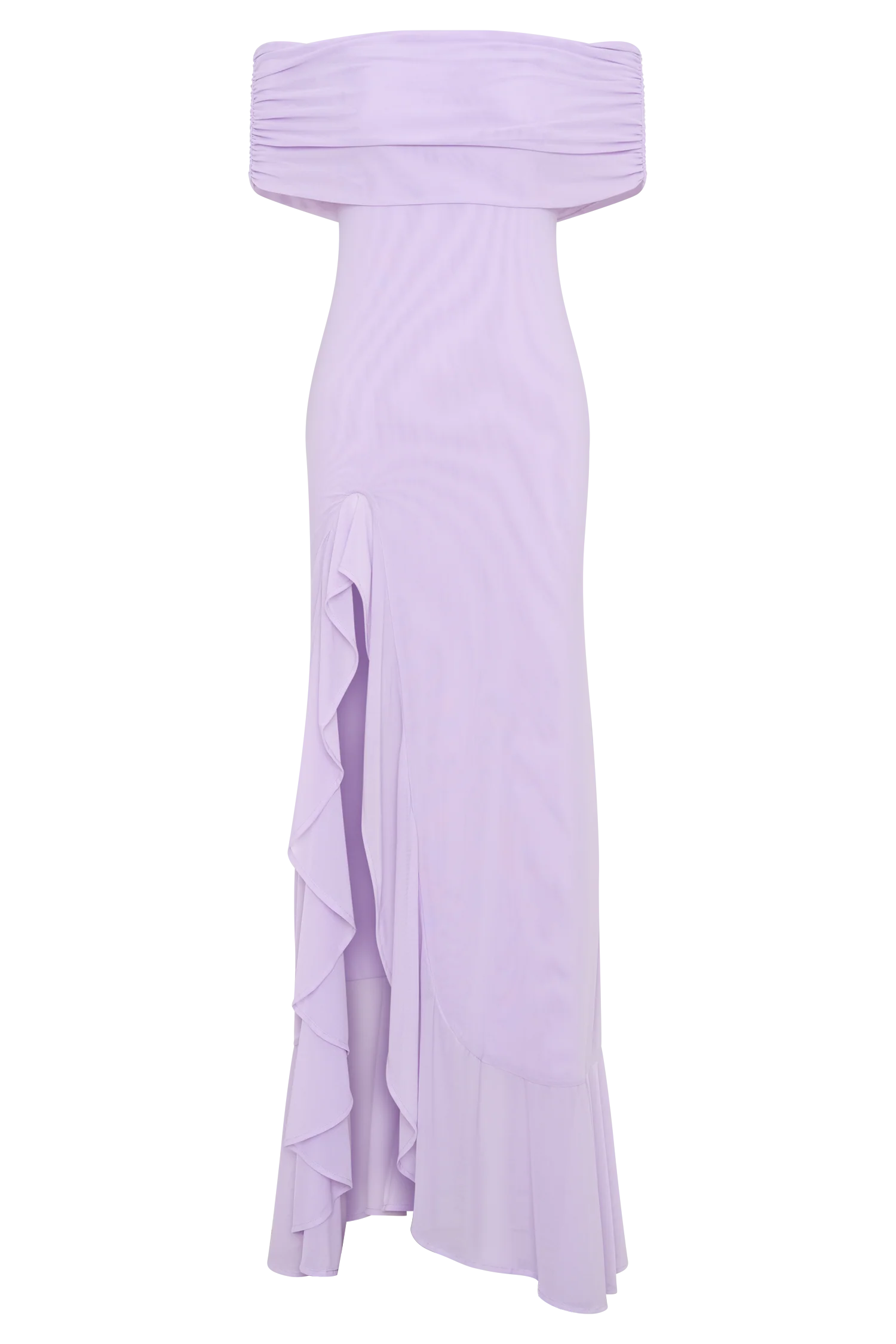 Audrey Off Shoulder Mesh Maxi Dress - Lilac - Image 9