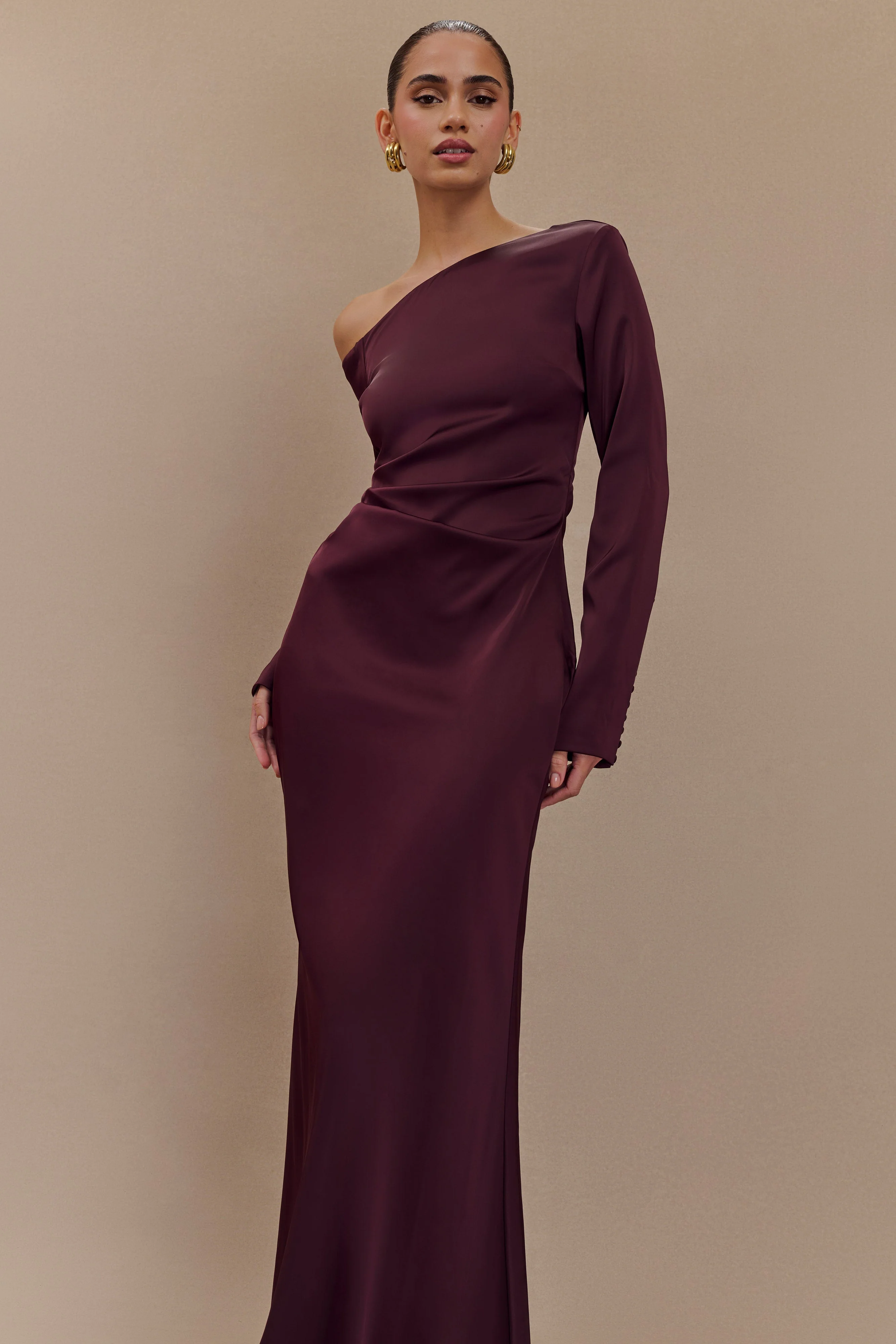 Avery Long Sleeve Maxi Dress - Plum - Image 4