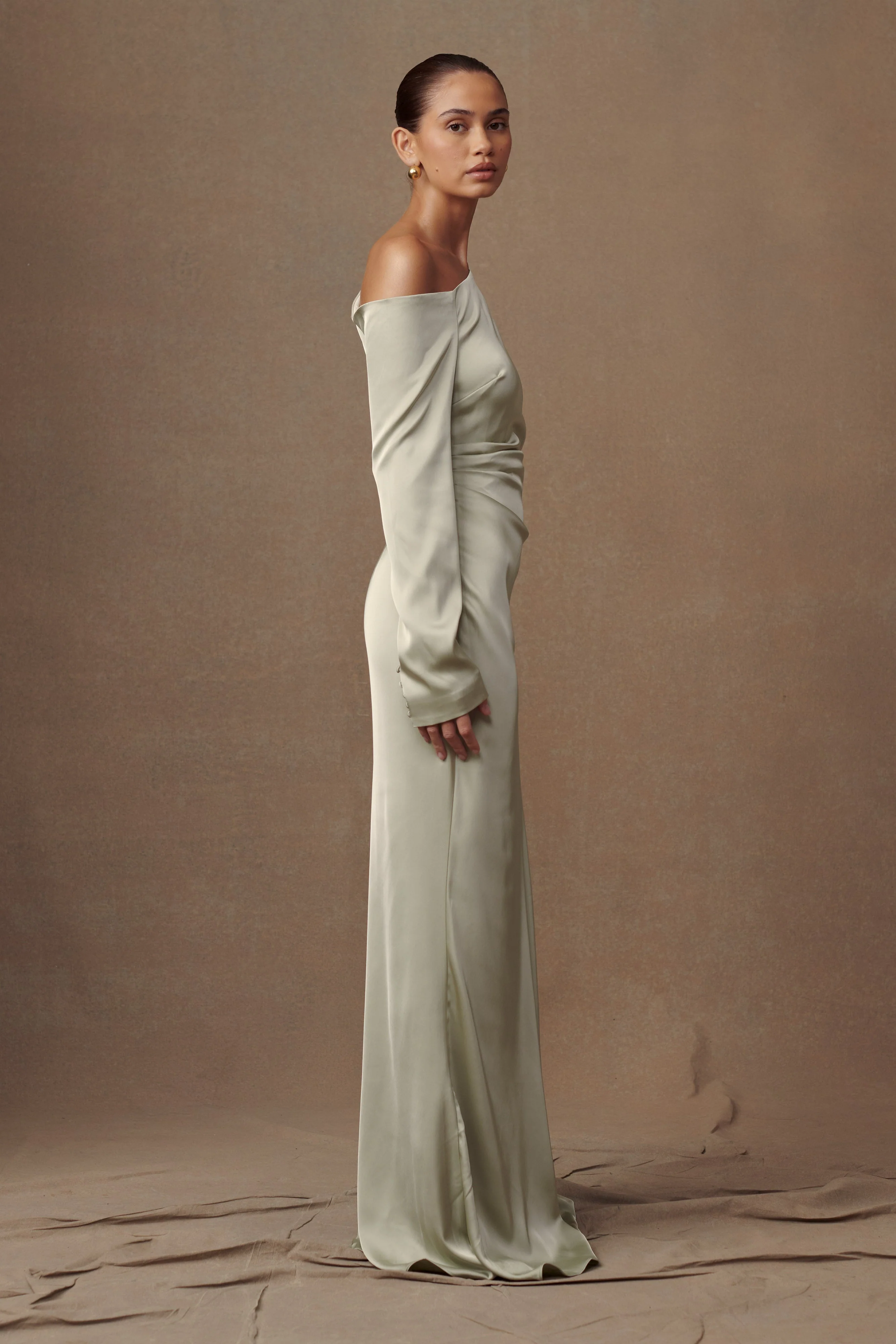 Avery Long Sleeve Maxi Dress - Sage - Image 4