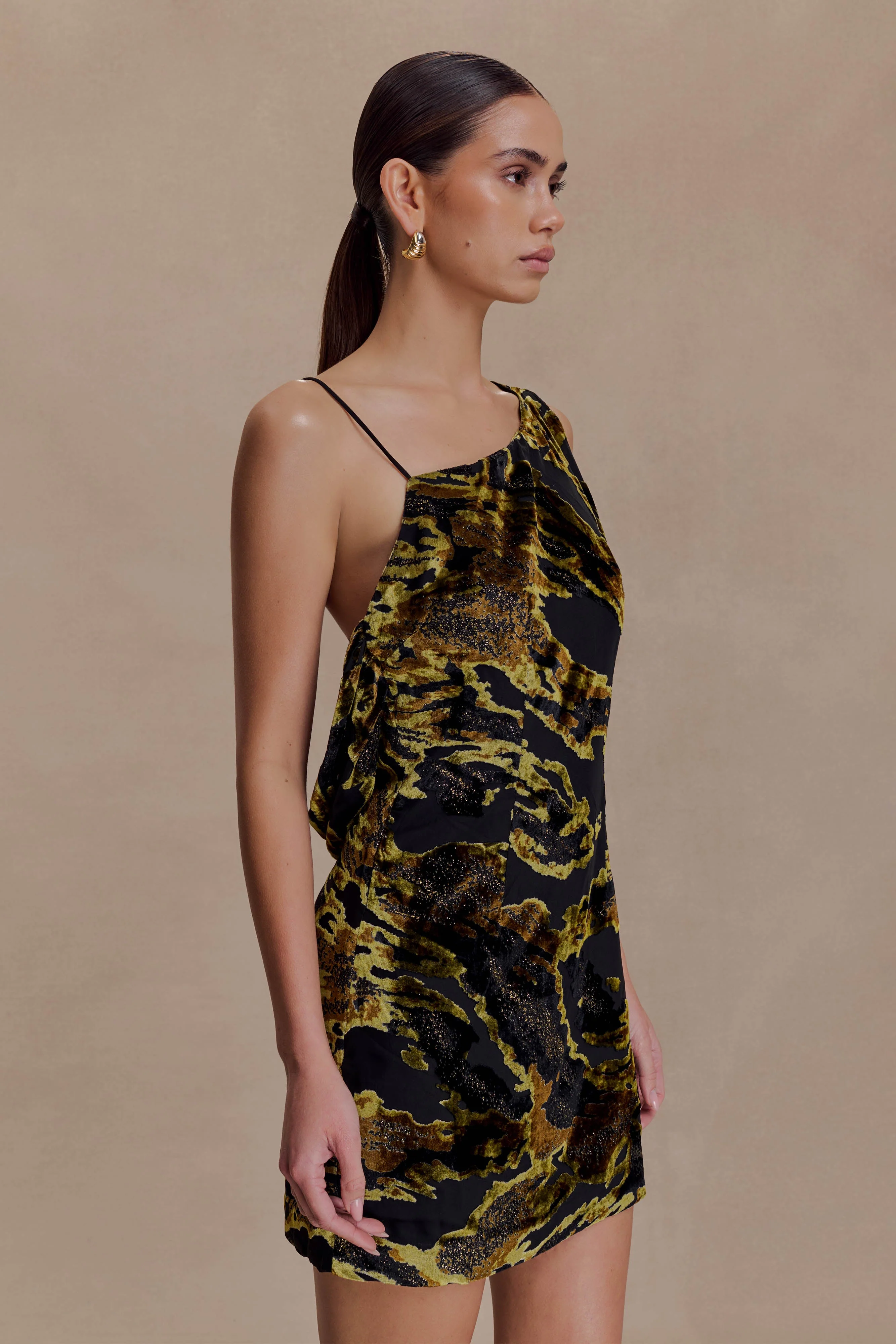 Ayana Cross Back Mini Dress - Velvet Burnout - Image 4