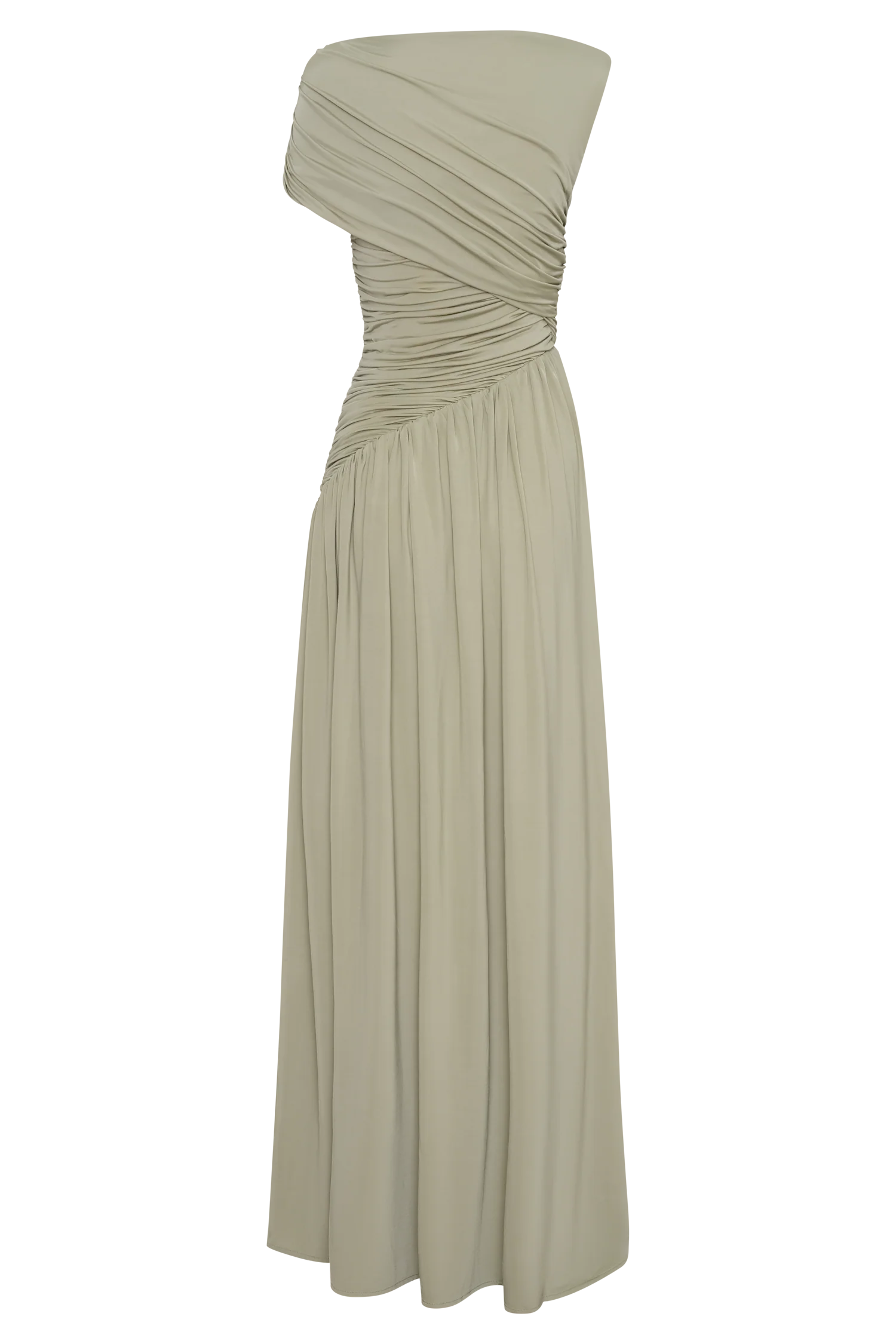 Ayeshya Slinky Asymmetric Maxi Dress - Sage - Image 6
