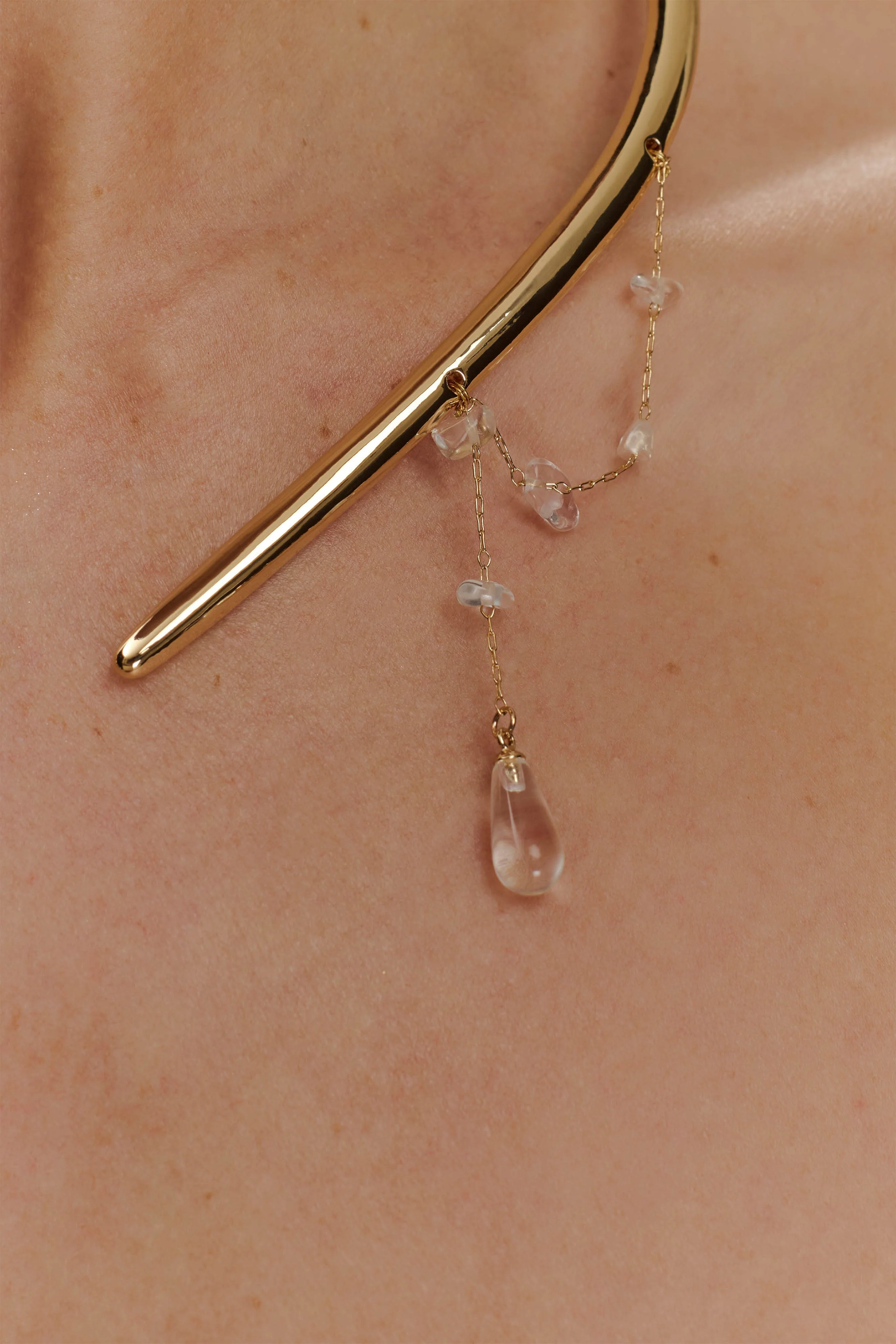 Azura Teardrop Necklace - Gold - Image 3