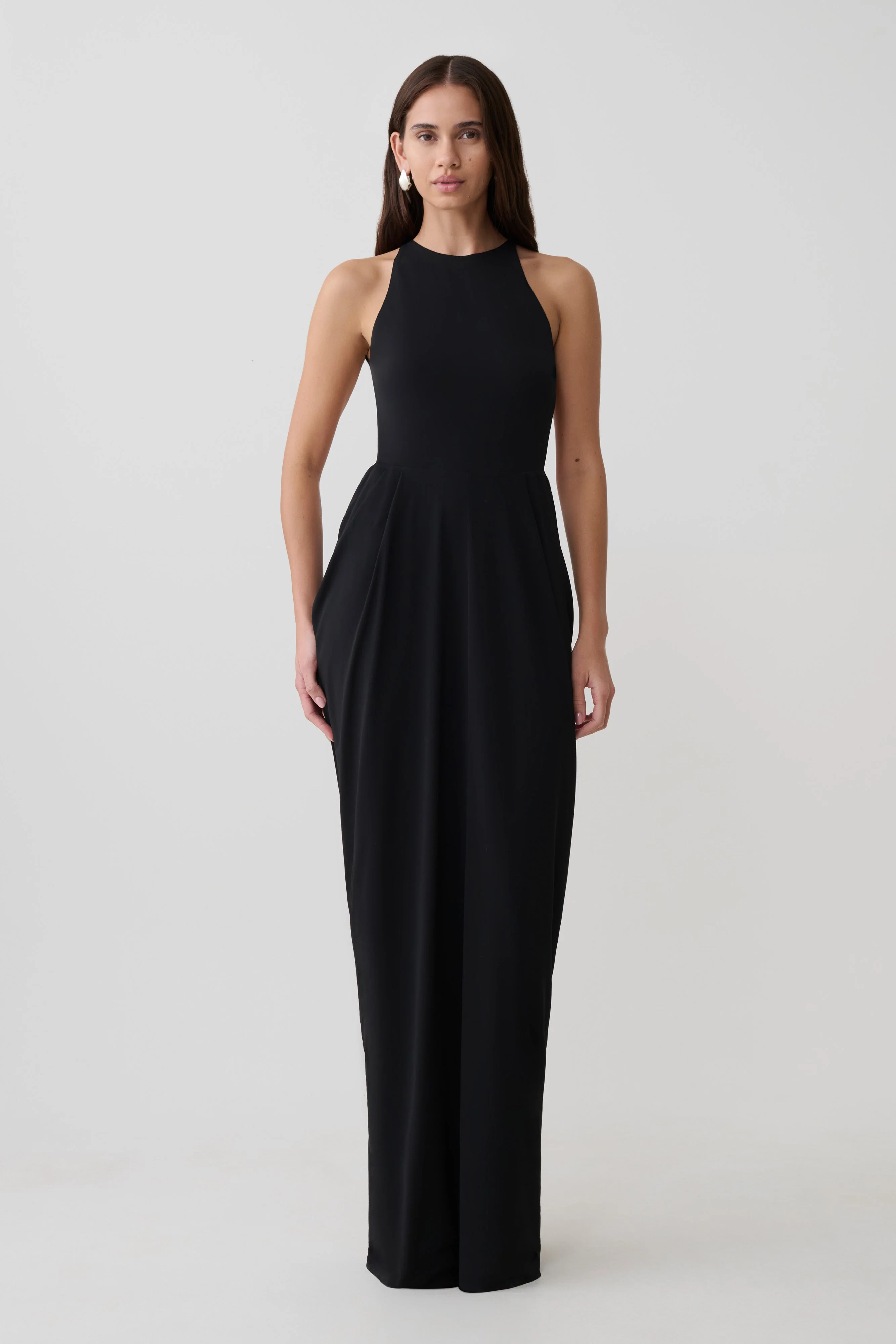 Bahari Low Back Halter Maxi Dress - Black - Image 6