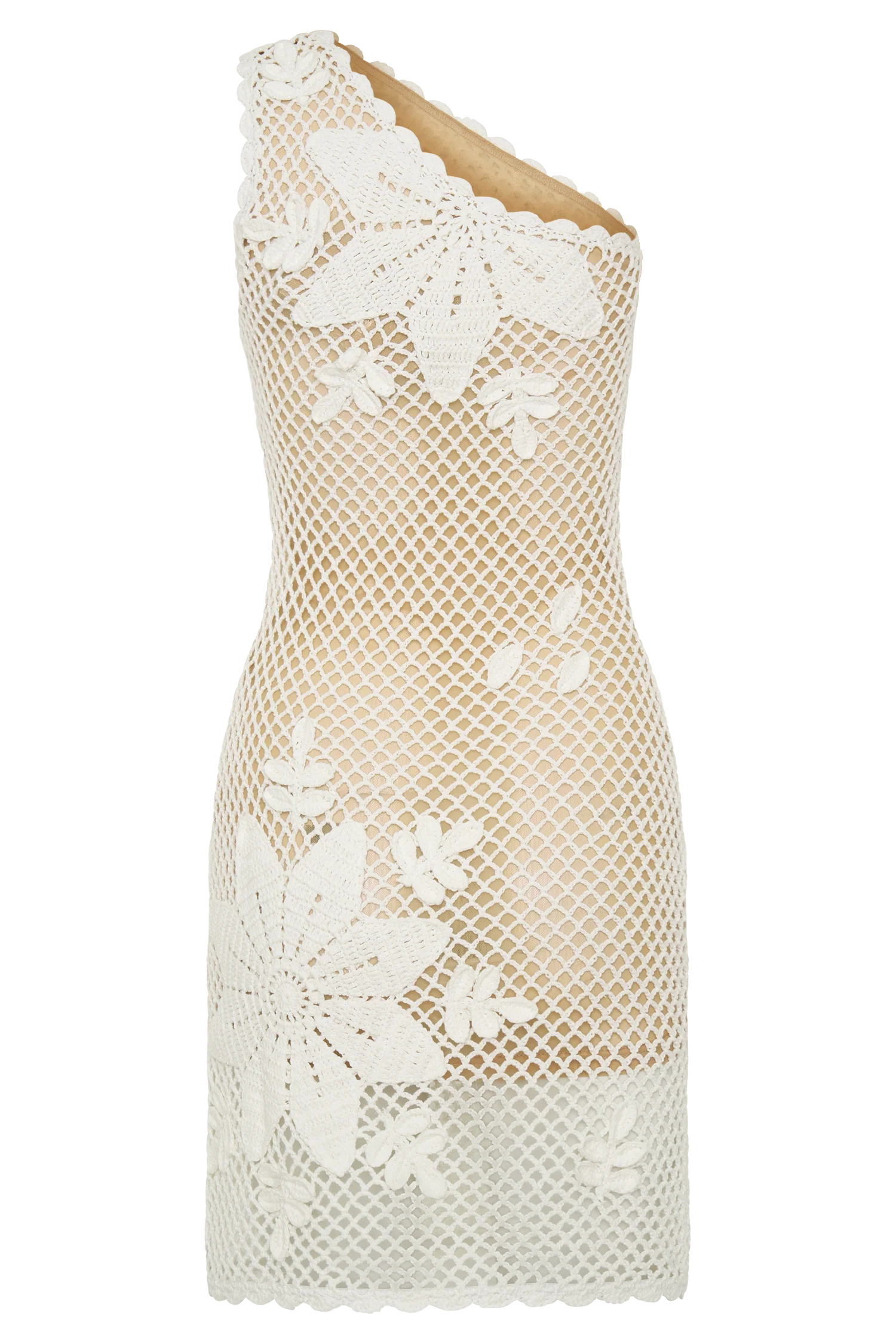 Barker Hand Crochet Knit Mini Dress - White - Image 7